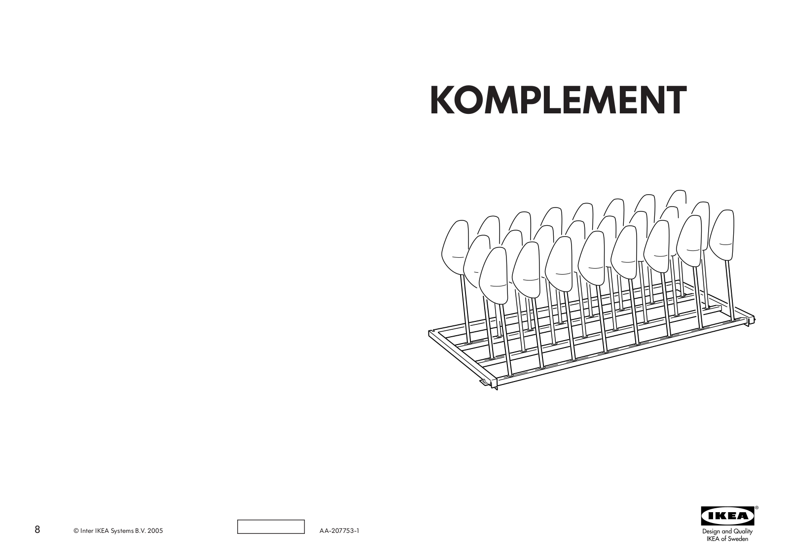 IKEA KOMPLEMENT SHOE ORGANIZER 39X14 Assembly Instruction