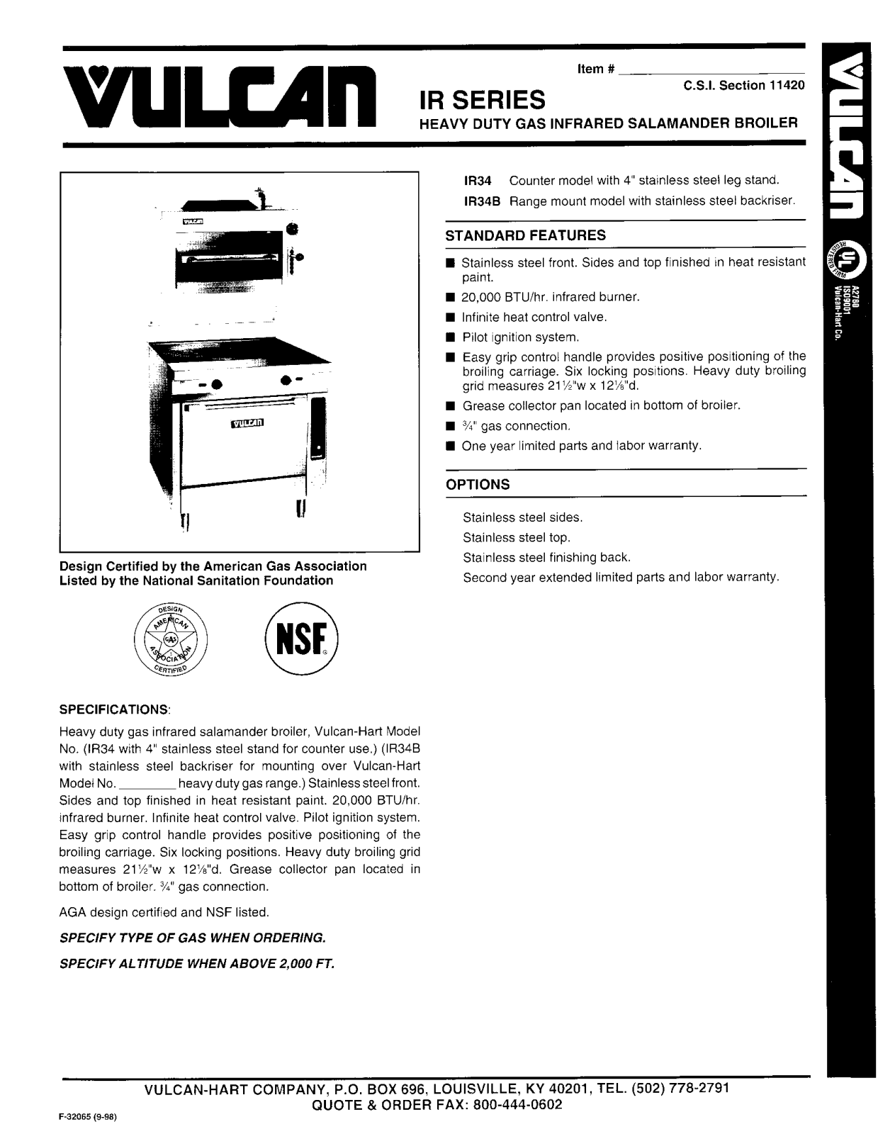 Vulcan IR34 User Manual