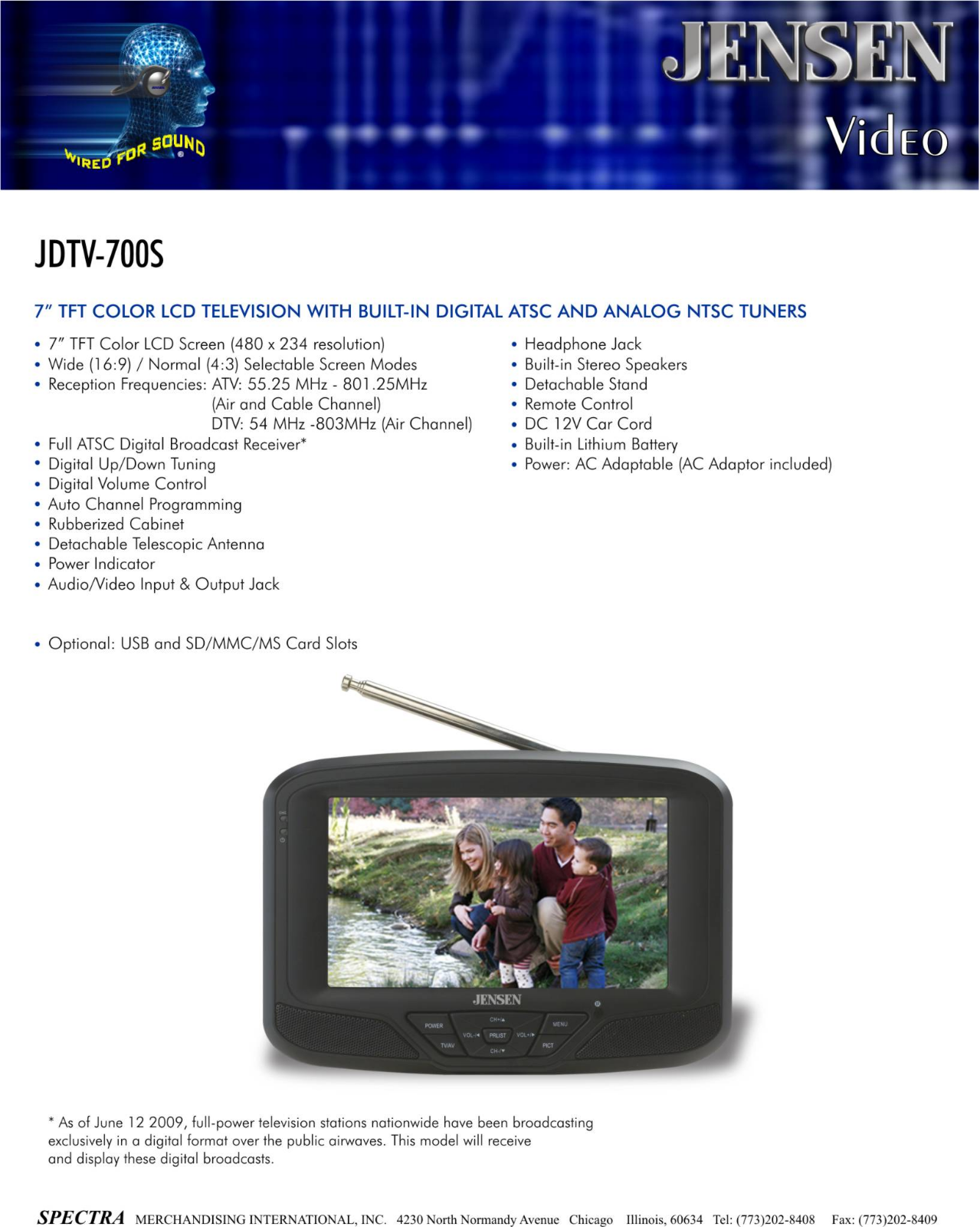 Jensen JDTV-700S User Manual