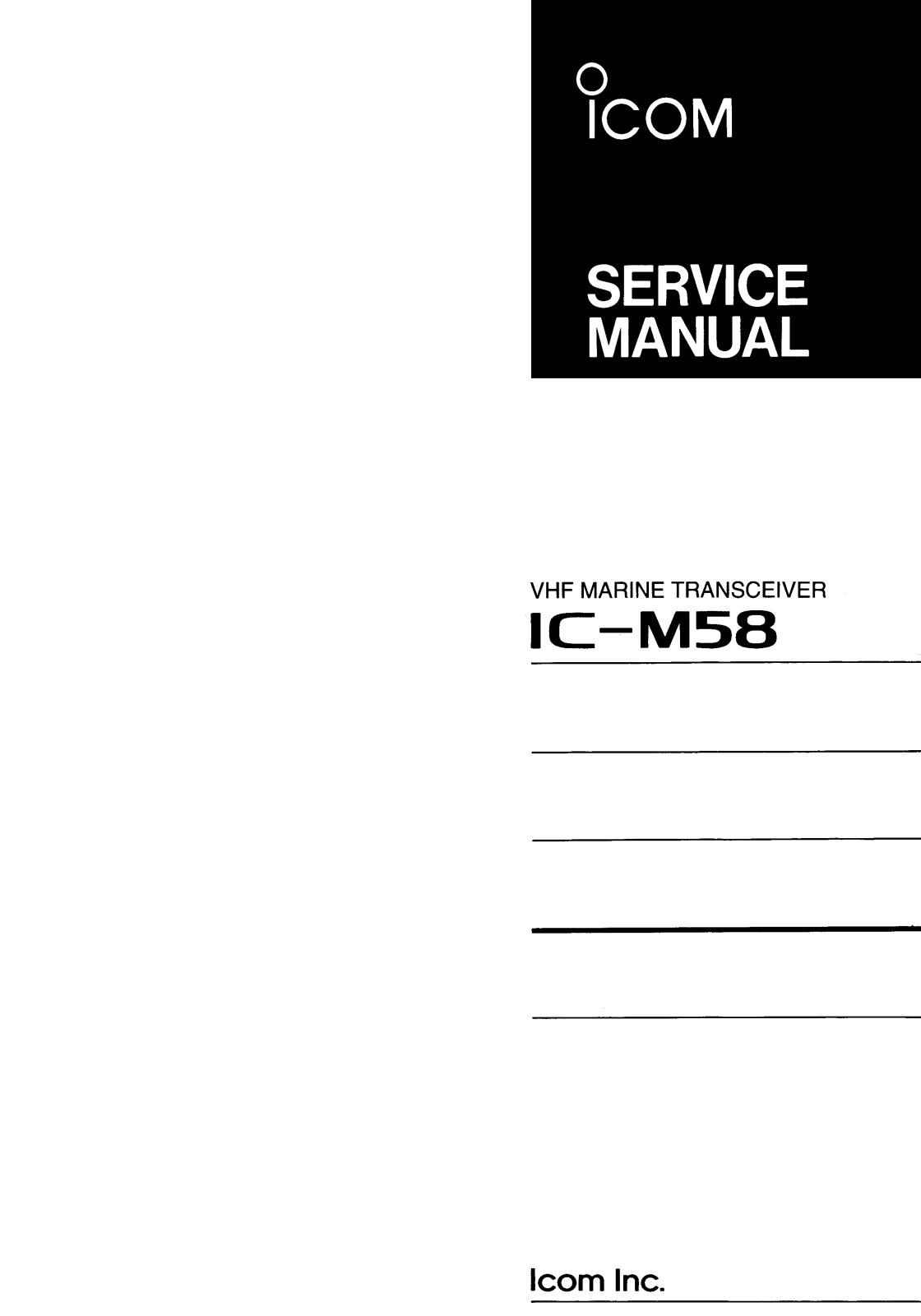 ICOM IC-M58 Service Manual