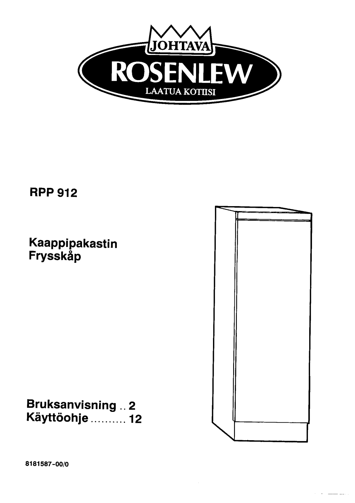 Rosenlew RPP912 User Manual