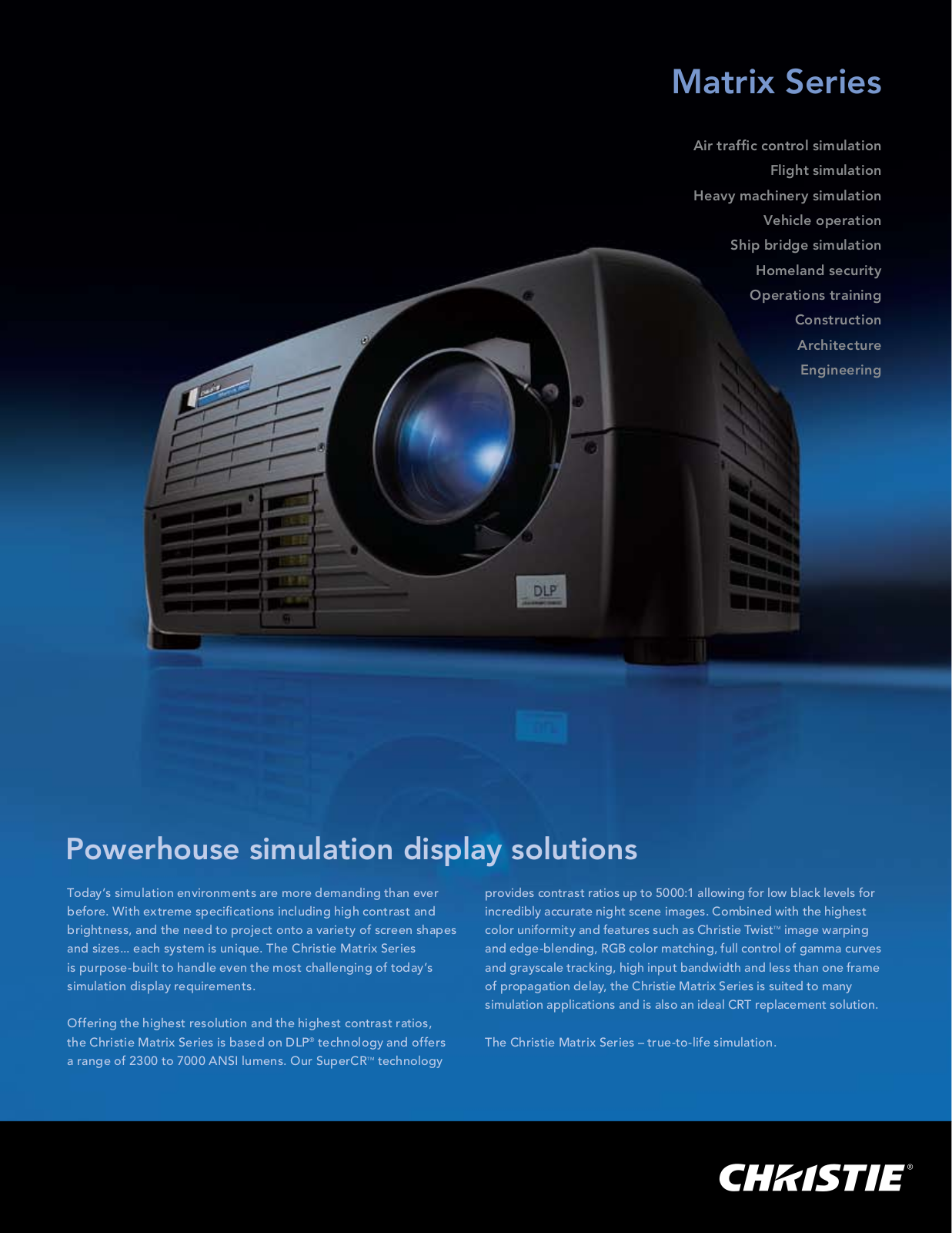 Christie HD4, HD2, HD7 Product Sheet