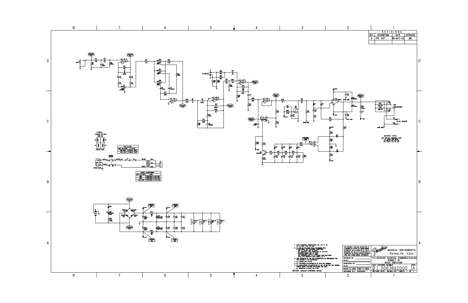 Fender Rumble-15 Schematic