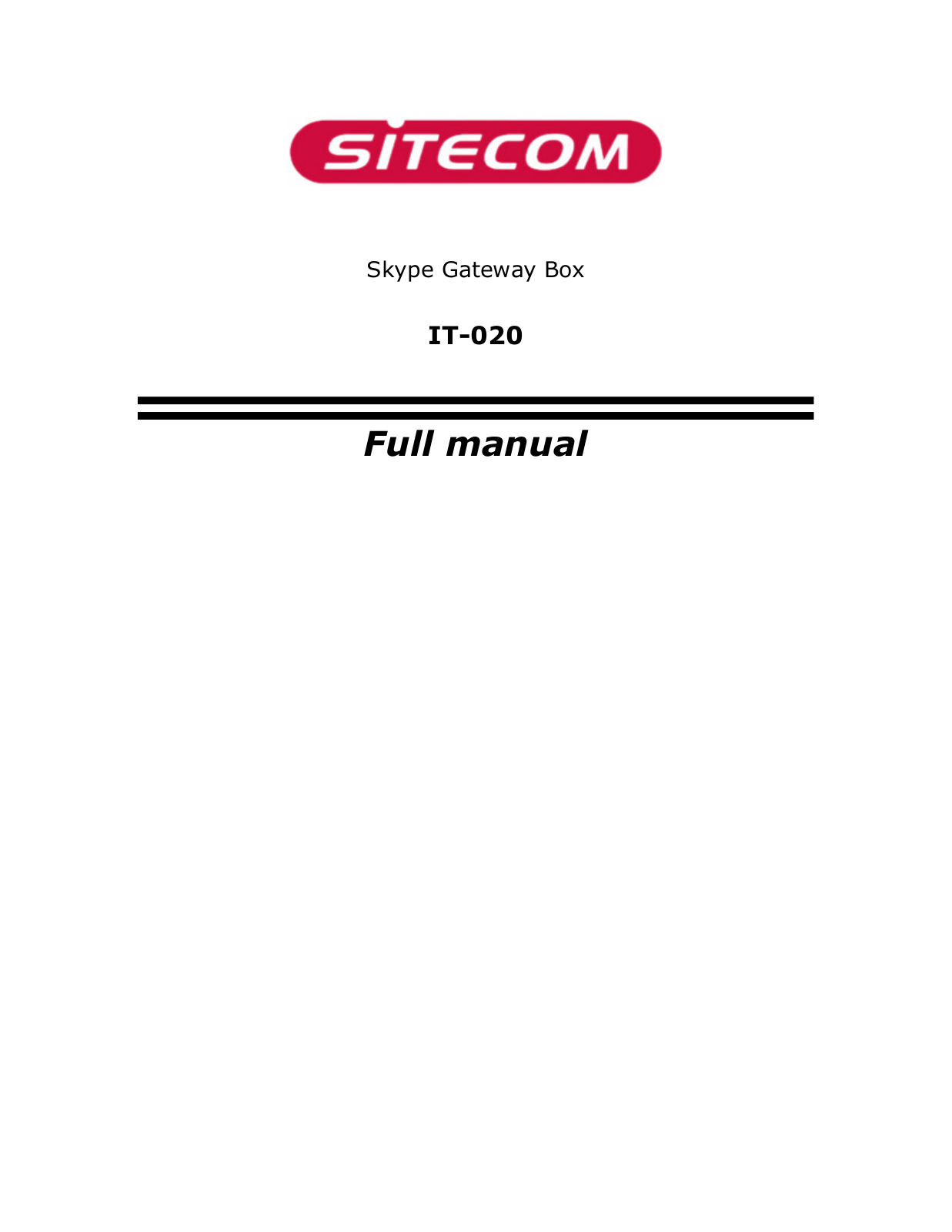 Sitecom IT-020 User Manual