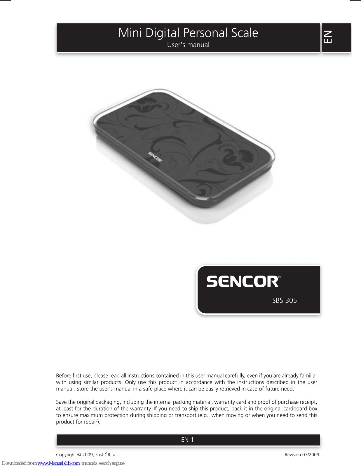 Sencor SBS 305 User Manual - ManualMachine.com