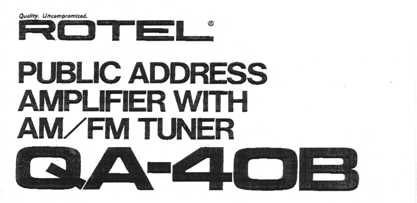 Rotel QA-40-B Service manual