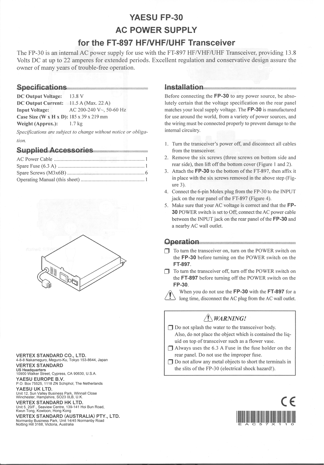 Yaesu FP-30 User guide