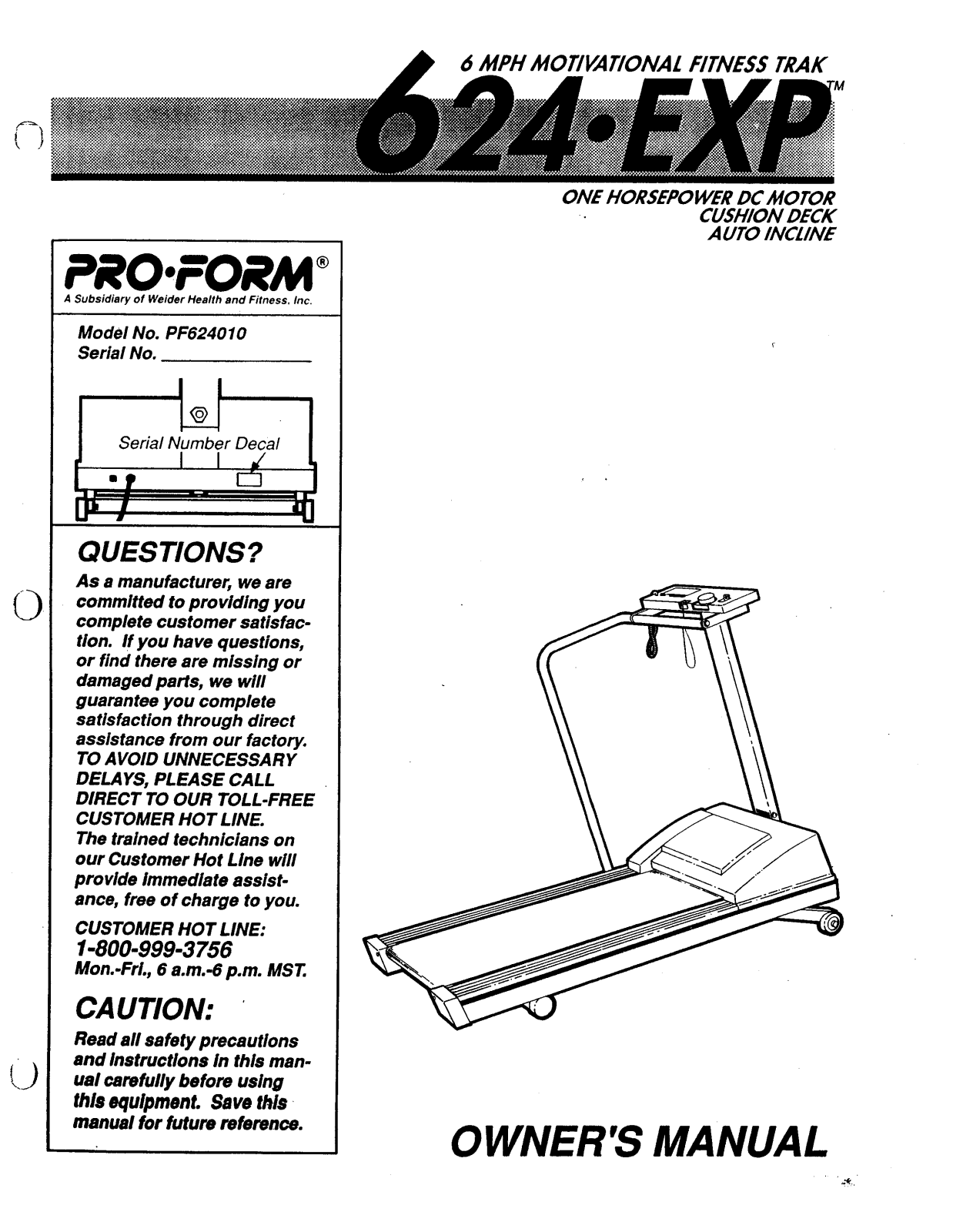 ProForm PF624010 User Manual