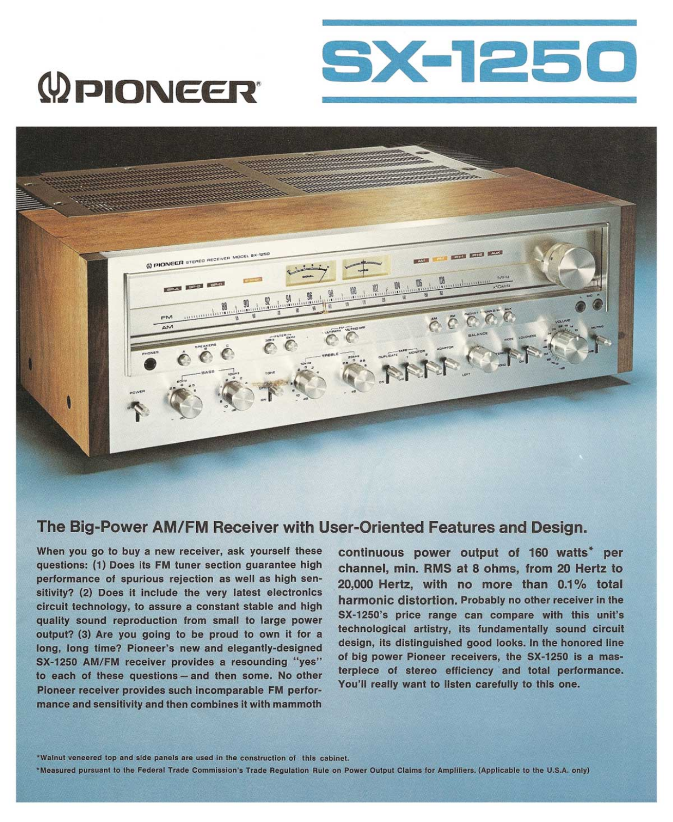 Pioneer SX-1250 Brochure