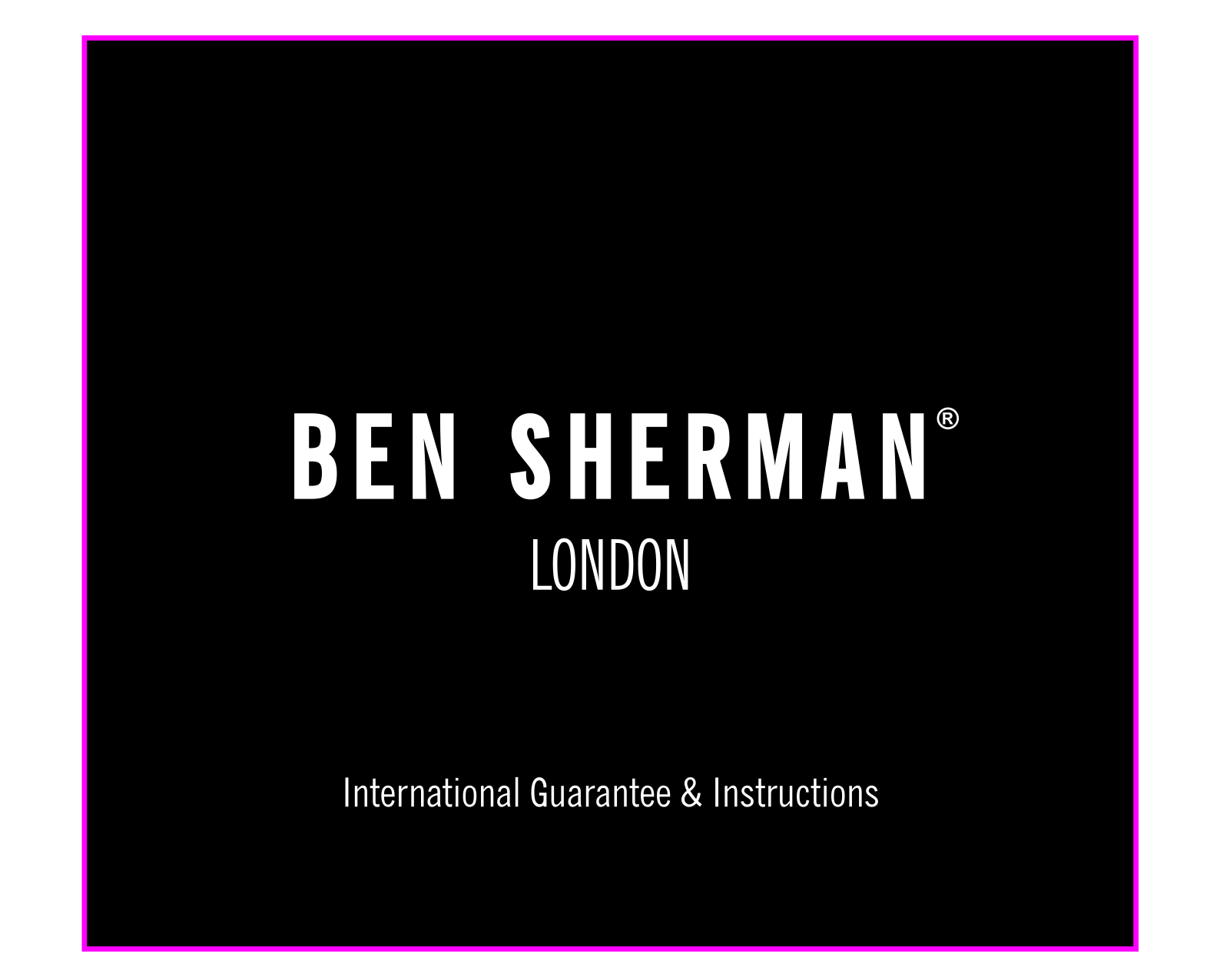 Ben Sherman AW14-G11A, BS008, BS060, BS061, BS068 Instruction manual