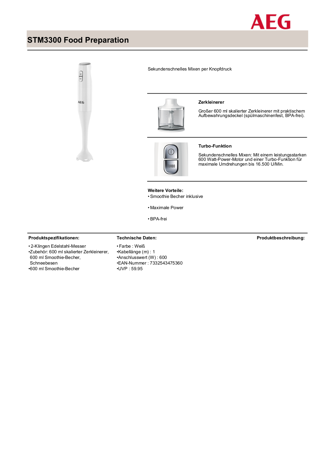 AEG STM3300 USER MANUAL