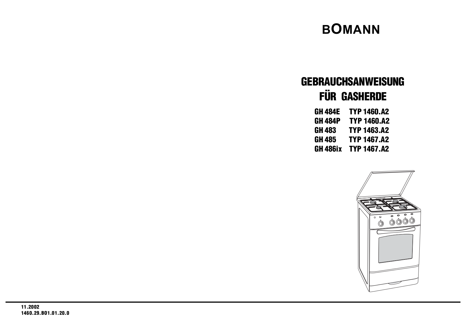 Bomann GH 483, GH 484, GH 486, GH 485 User Manual