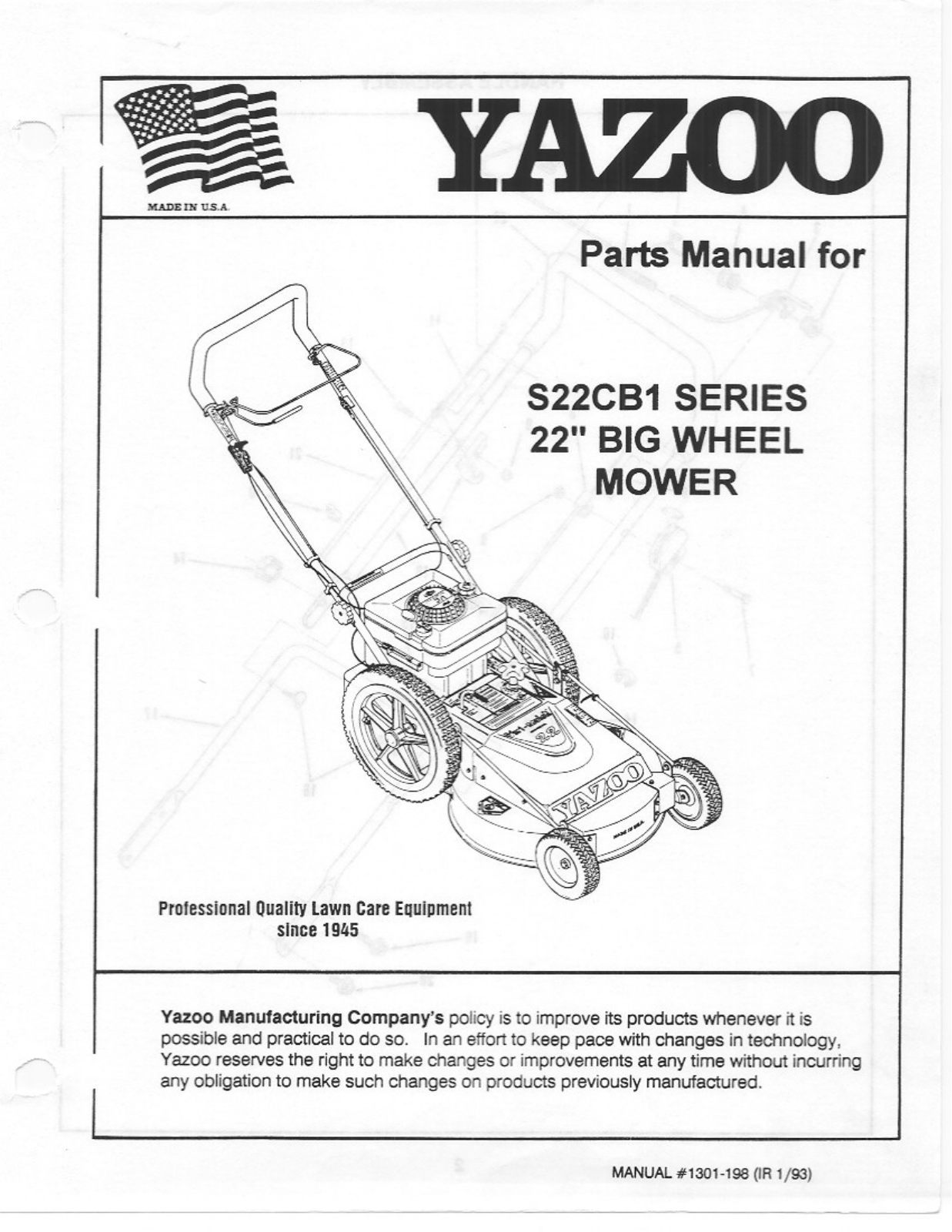 Yazoo/Kees S22CB1 User Manual