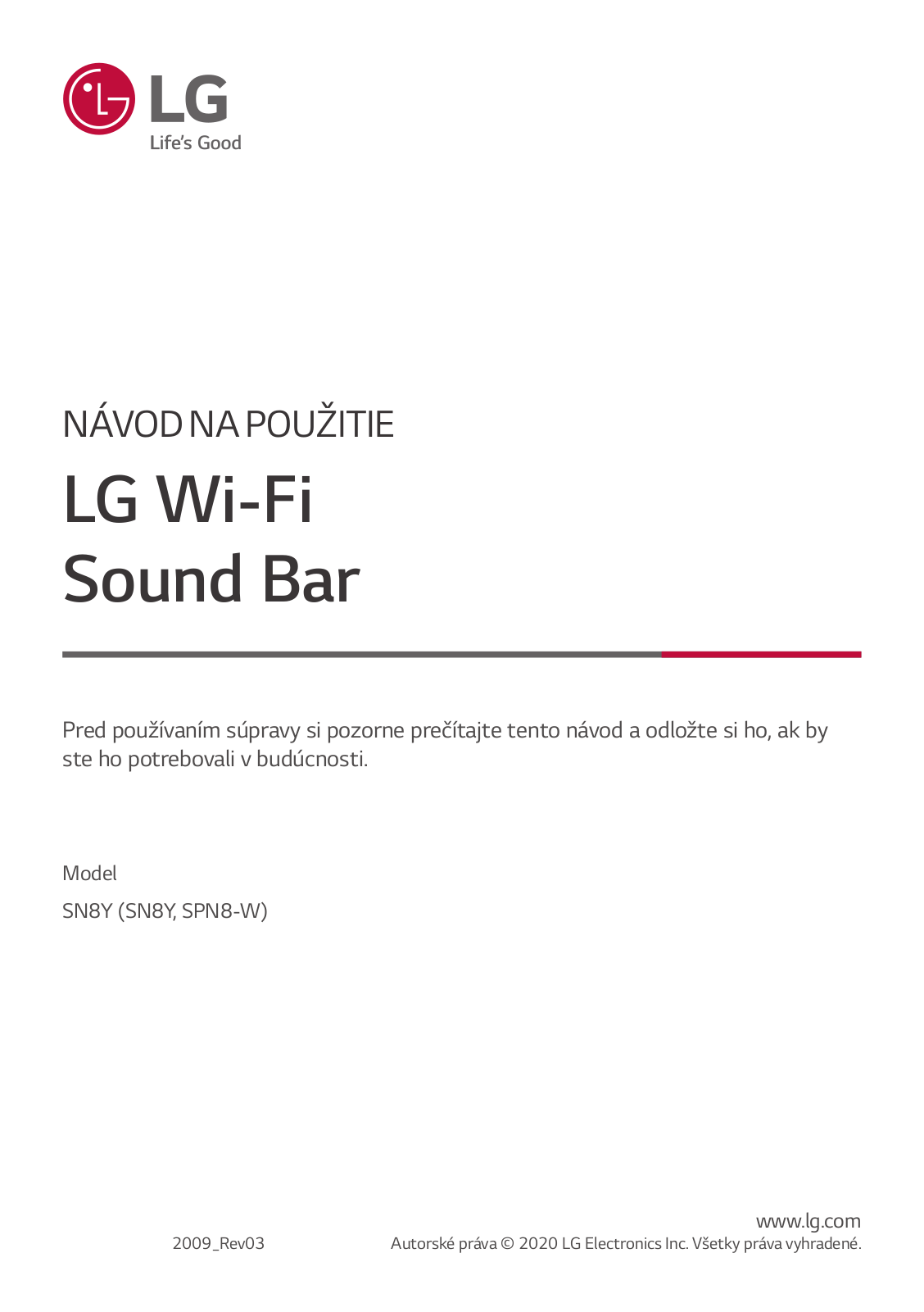 LG SN8Y User manual