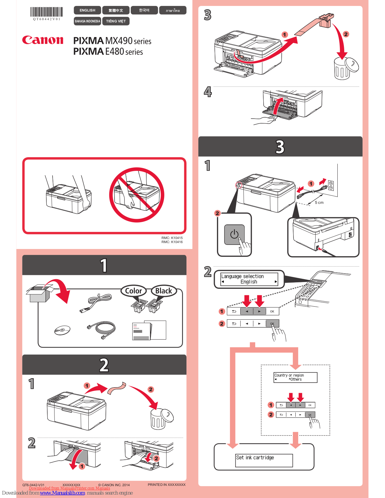 Canon Pixma MX490 series, Pixma E480 series User Manual