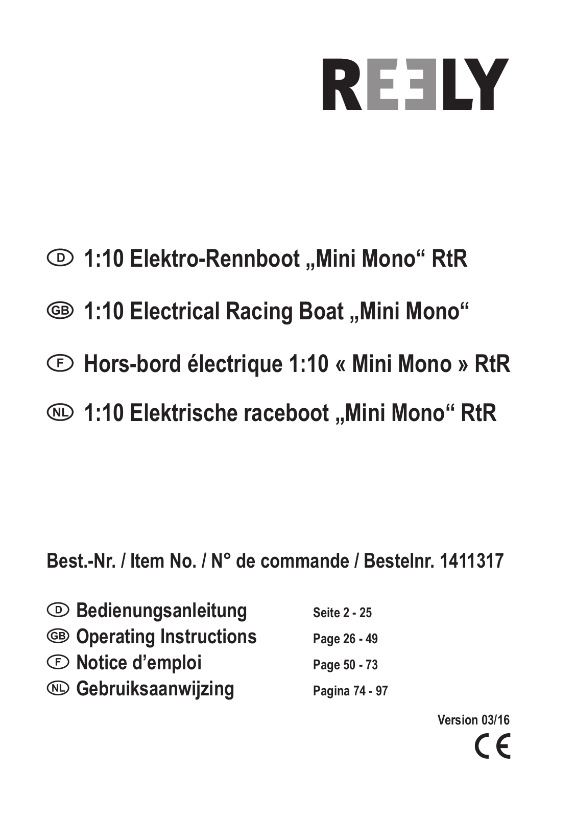 Reely Mini Mono User manual