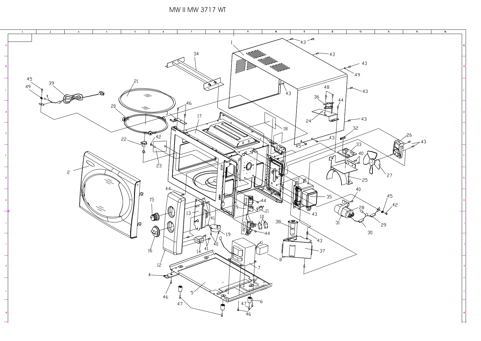 BORK MW II MW 3717 WT Exploded view