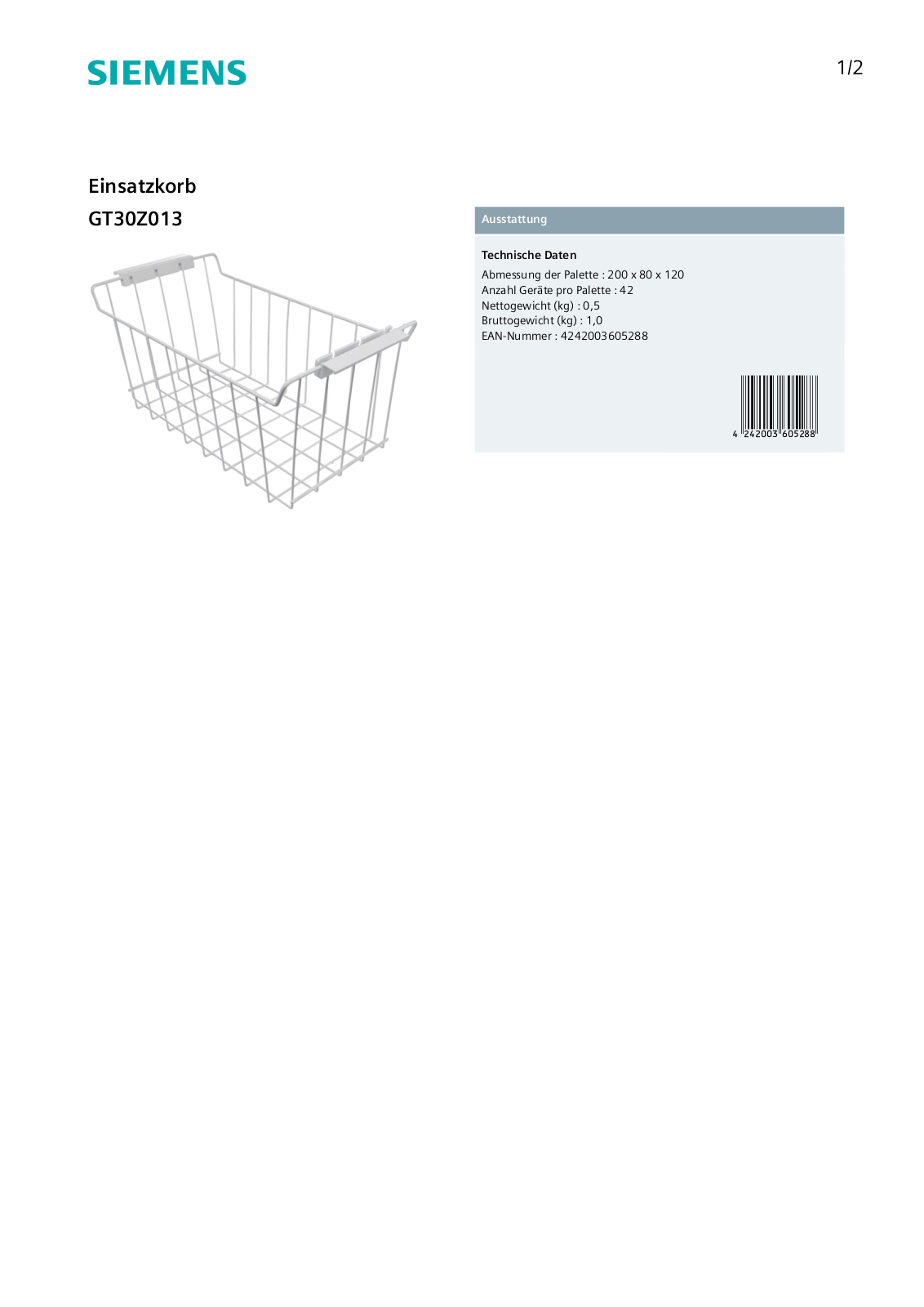 Siemens GT30Z013 User Manual