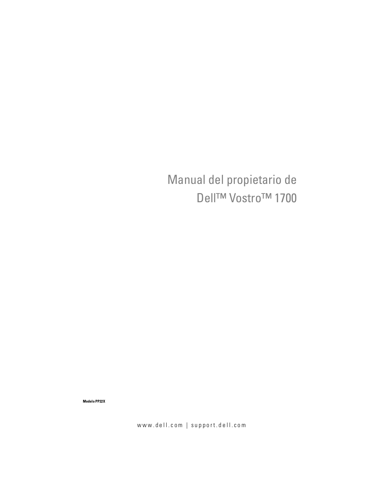 Dell Vostro 1700 User Manual