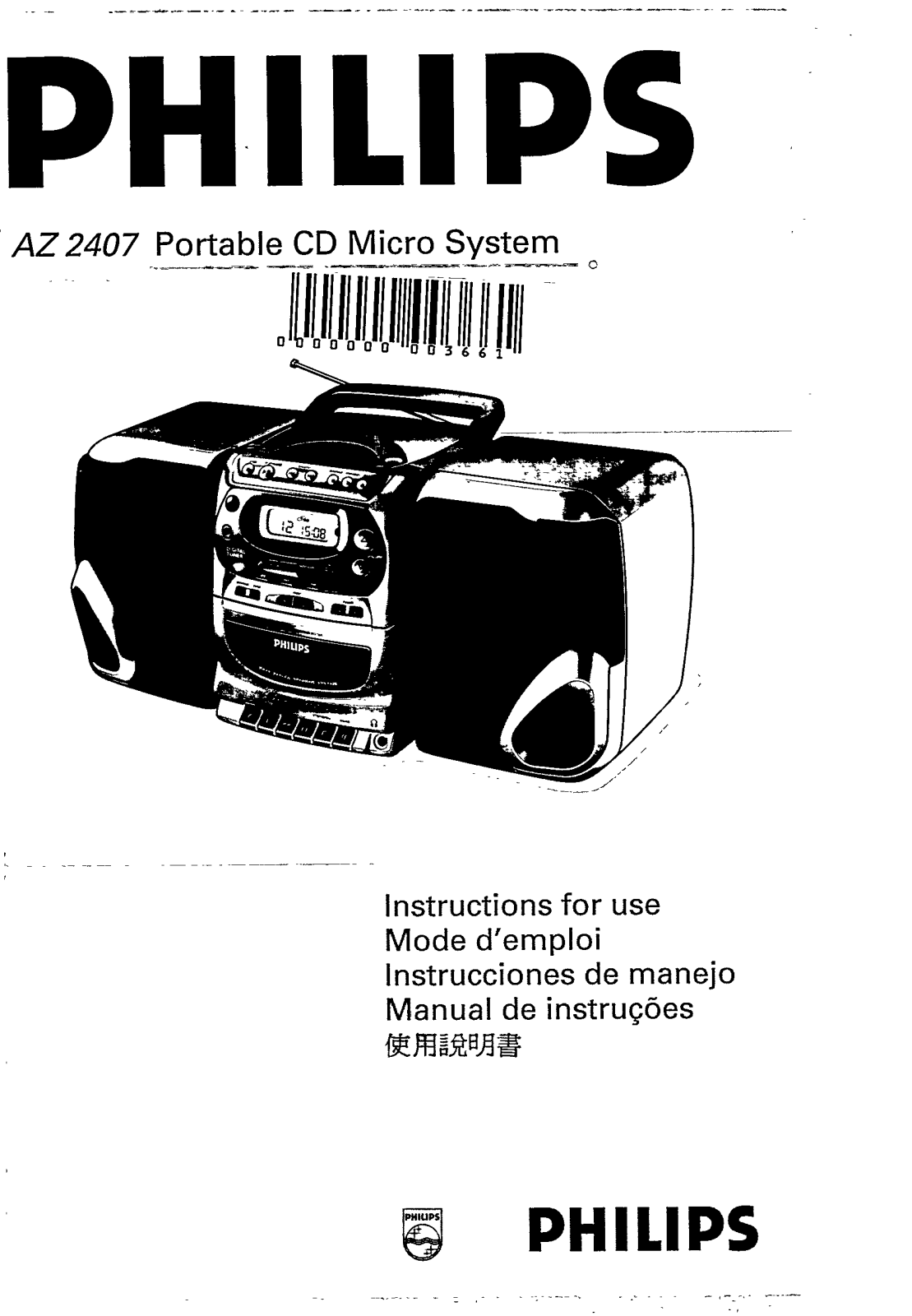 Philips AZ2407/17, AZ2407/19, AZ2407/01, AZ2407/14 User Manual