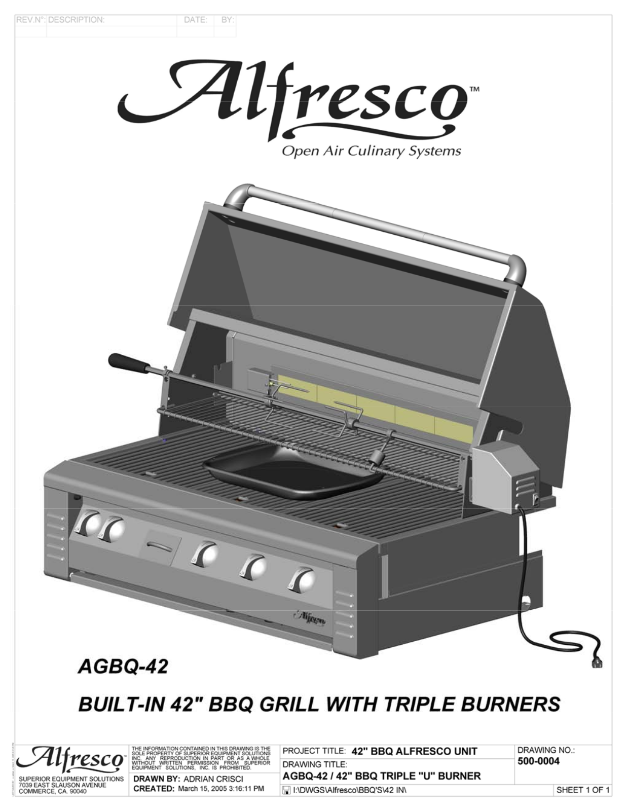 Alfresco Agbq-42c Owner's Manual