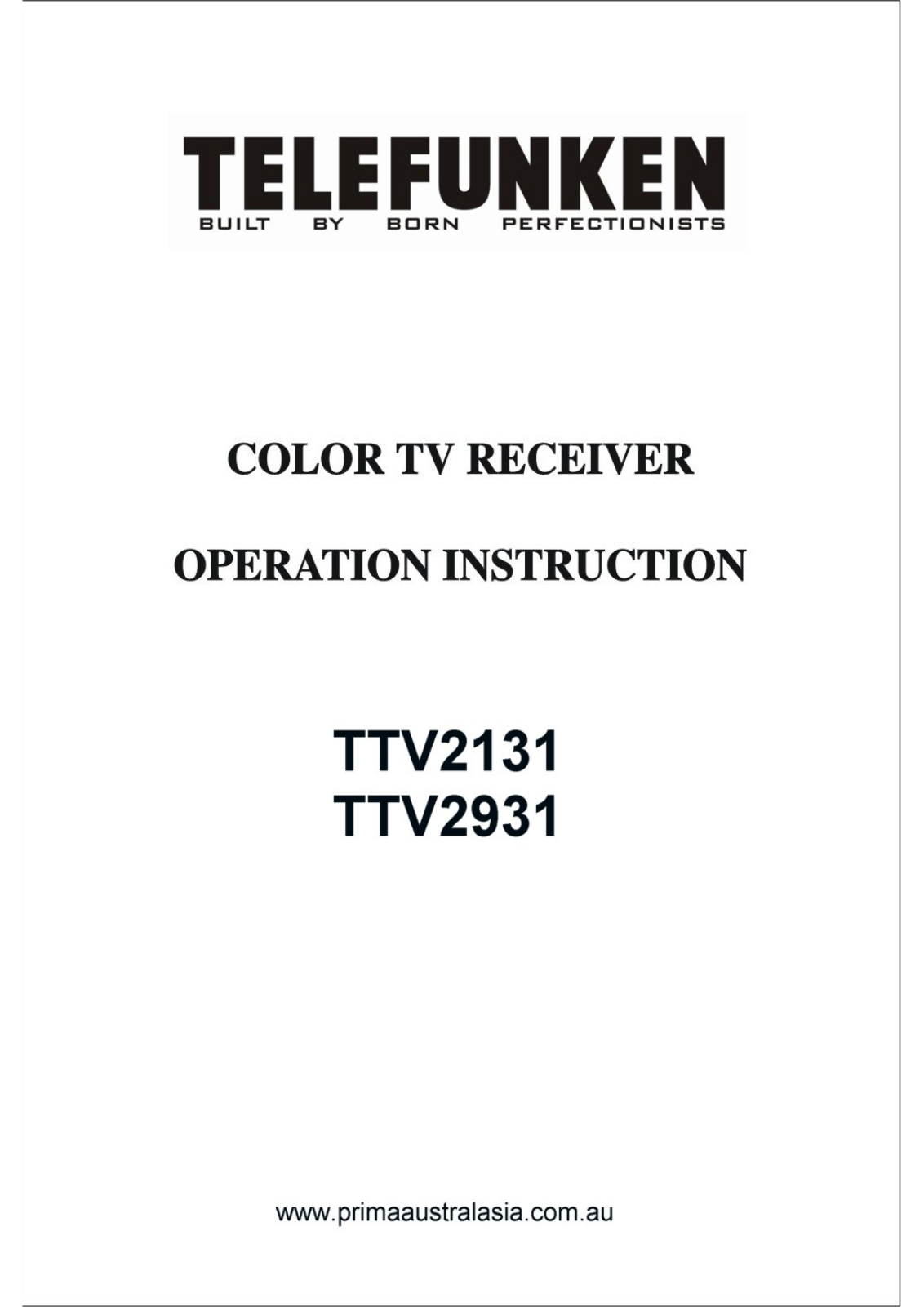 Telefunken TTV2131, TTV2931 Owner Manual