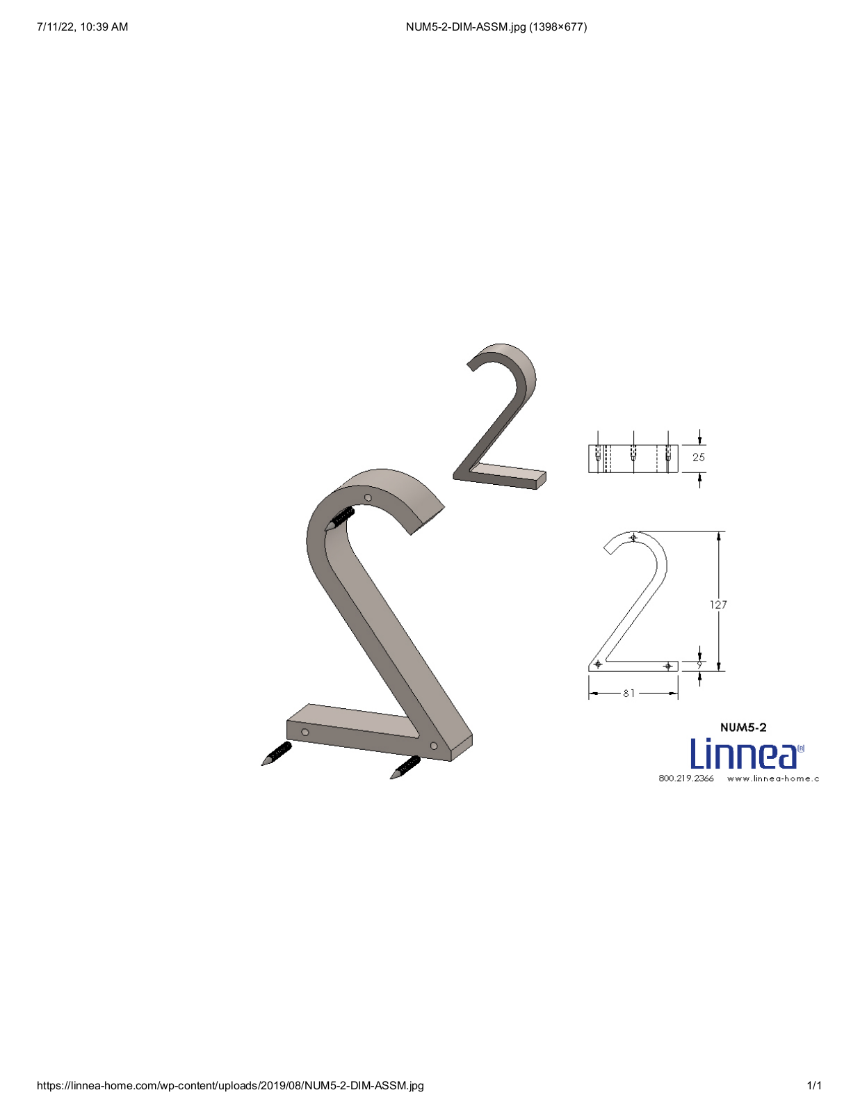 Linnea LNNE8543 Dimensions - ManualMachine.com