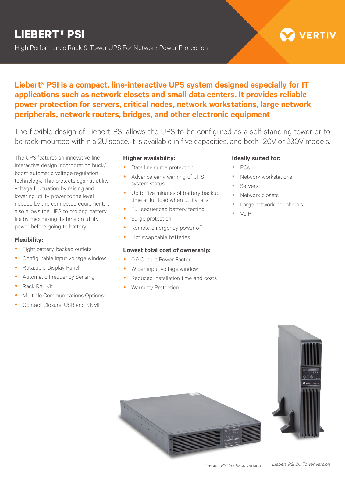 Liebert PS2200RT3-230 Product Data Sheet