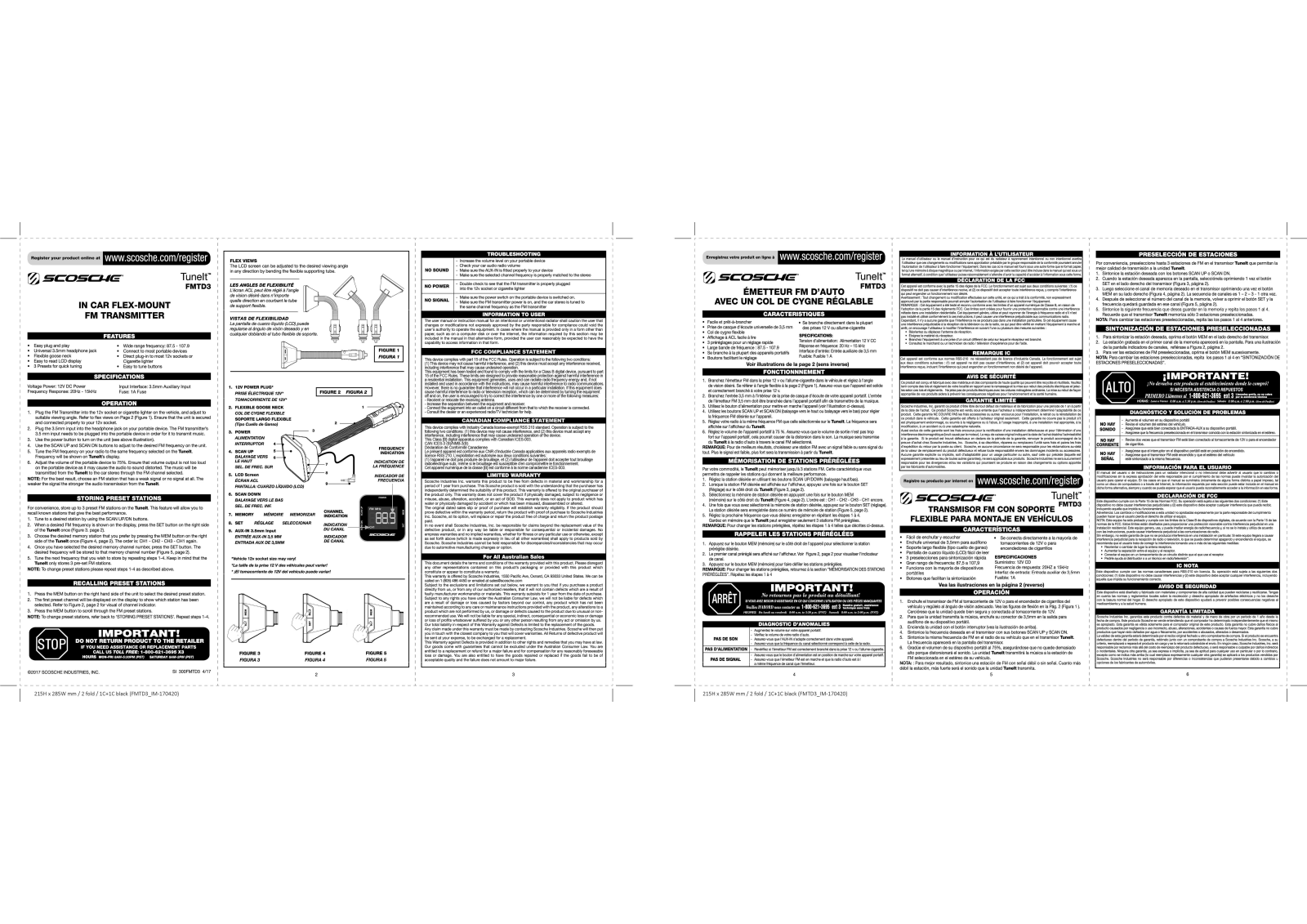 Scosche FMTD13A User Manual