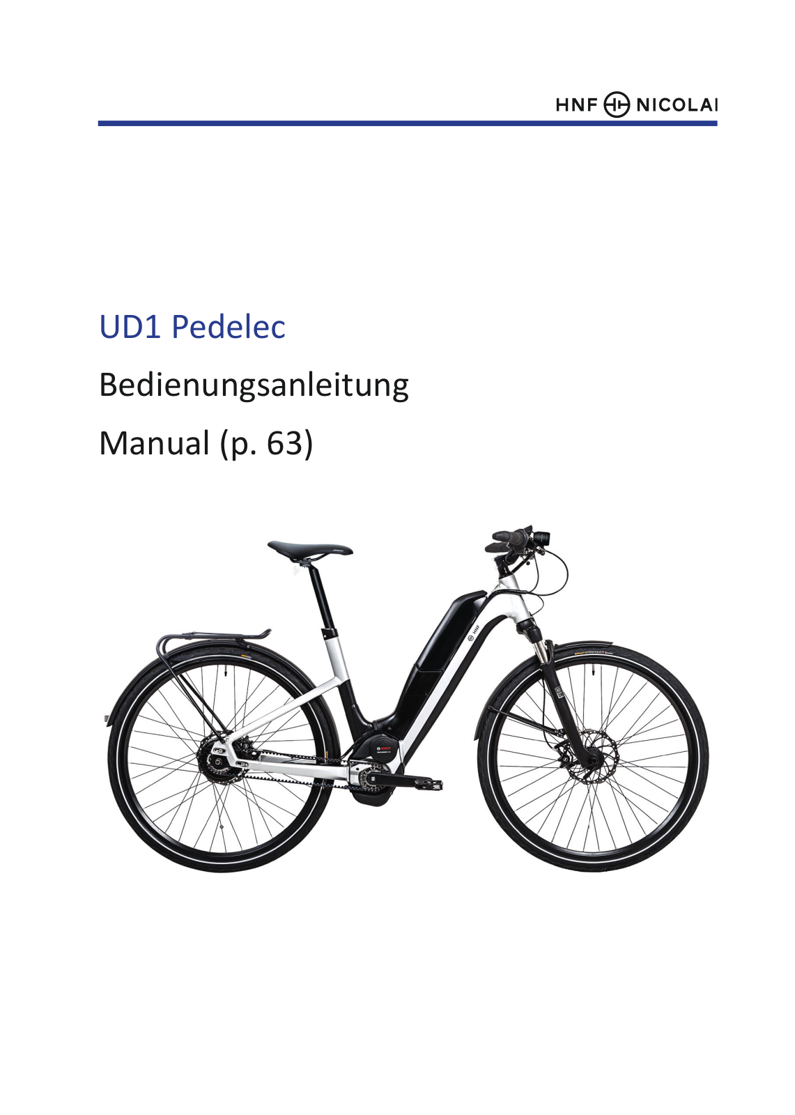 HNF-NICOLAI UD1 PedelecW User Manual