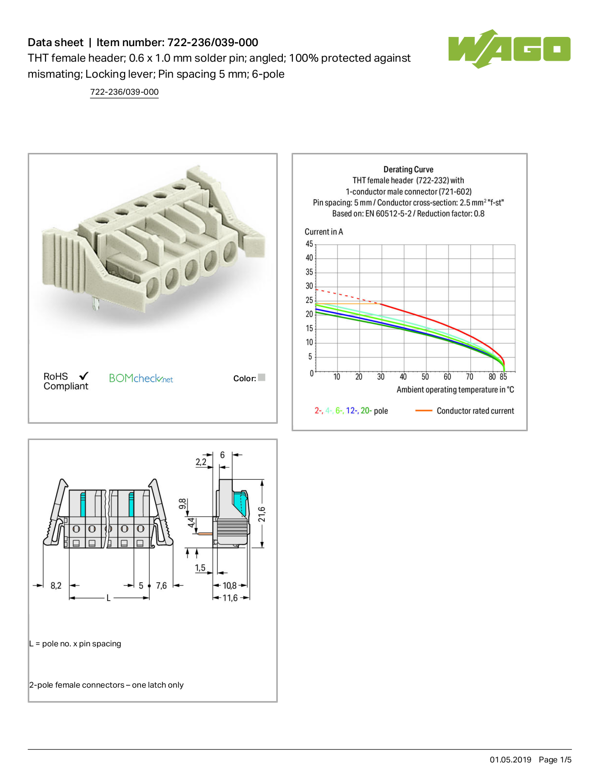 Wago 722-236/039-000 Data Sheet