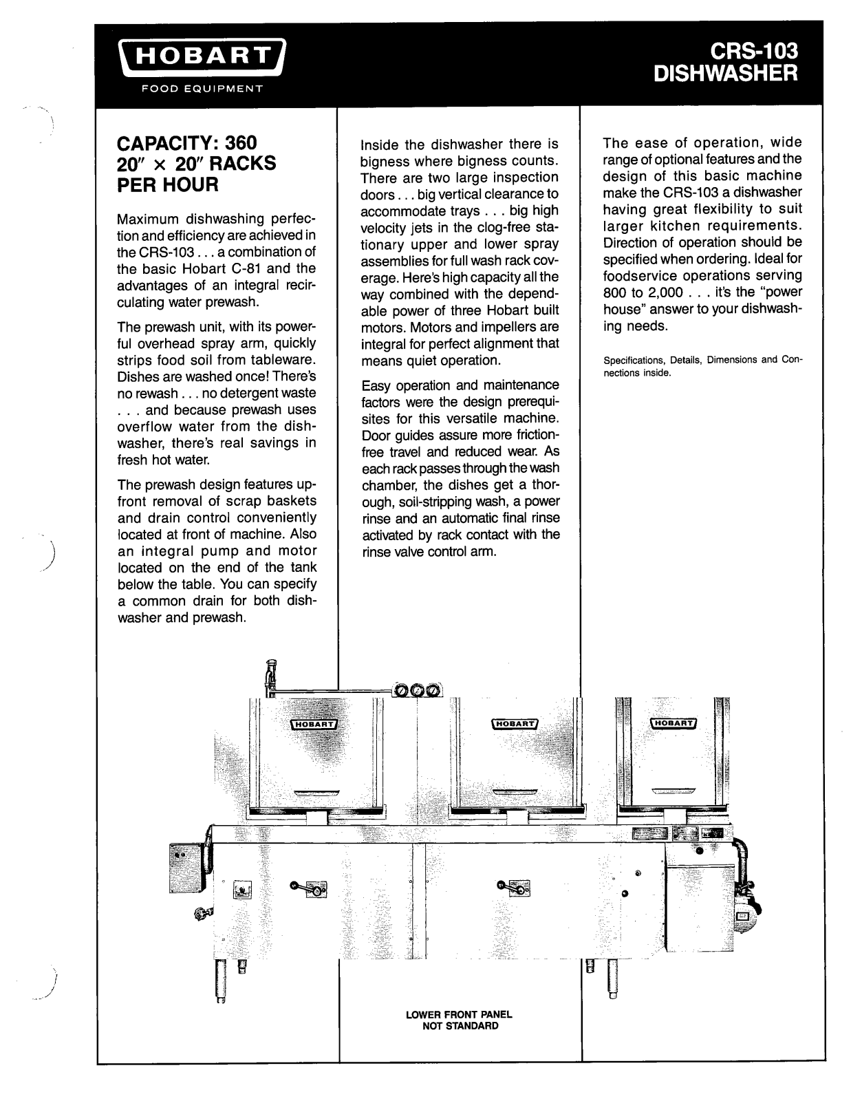 Hobart CRS103 User Manual