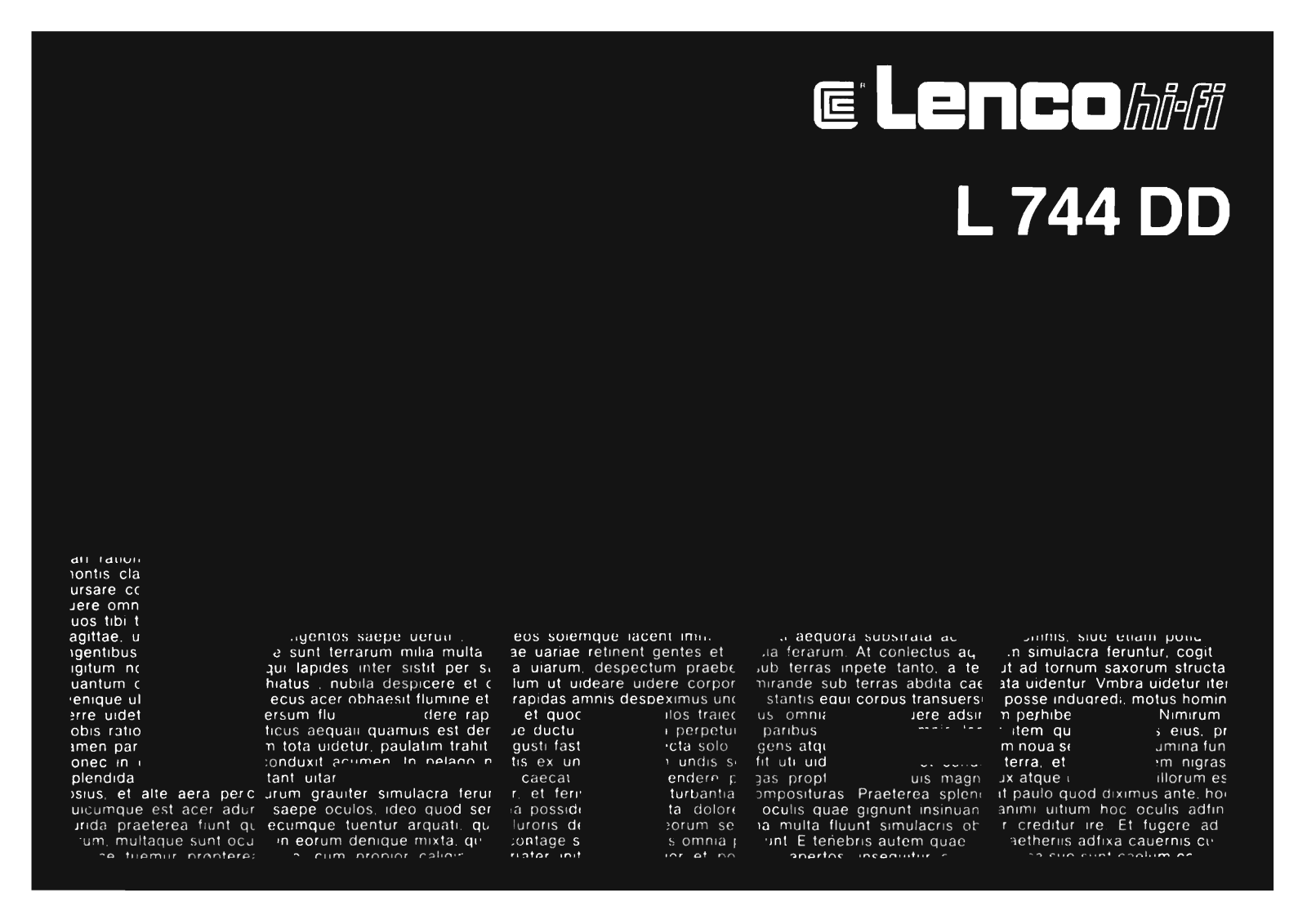 Lenco L744-DD Owners Manual