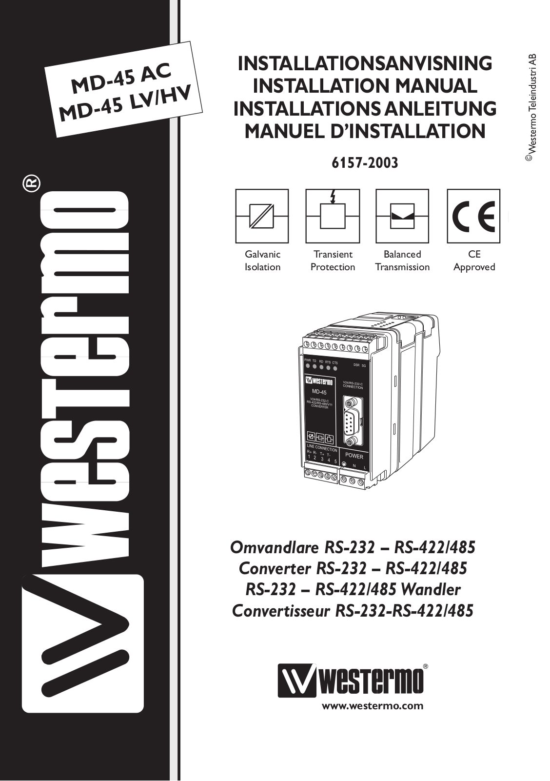 Westermo MD-45 User Manual