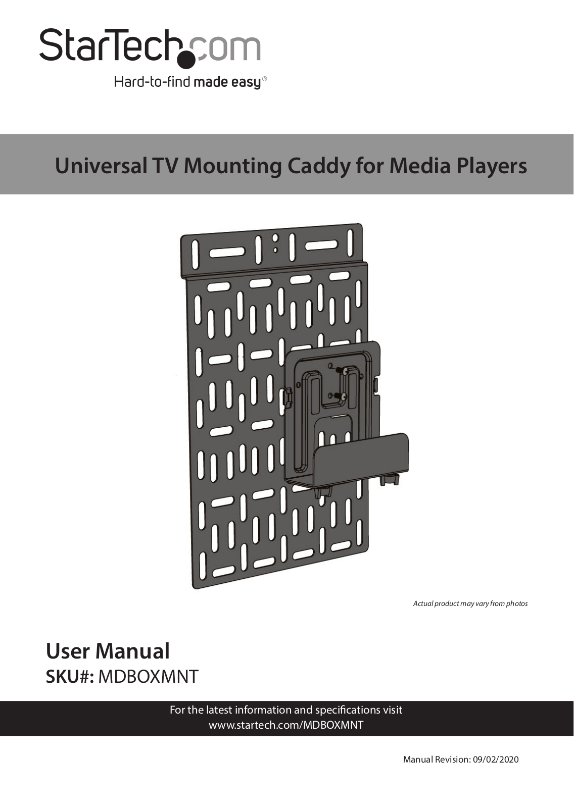 StarTech MDBOXMNT User Manual