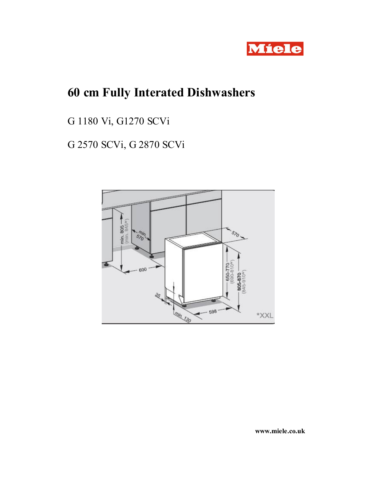 Miele G 1180 Vi, G 1270 SVi, G 2570 SVi, G 2870 SVi User Manual