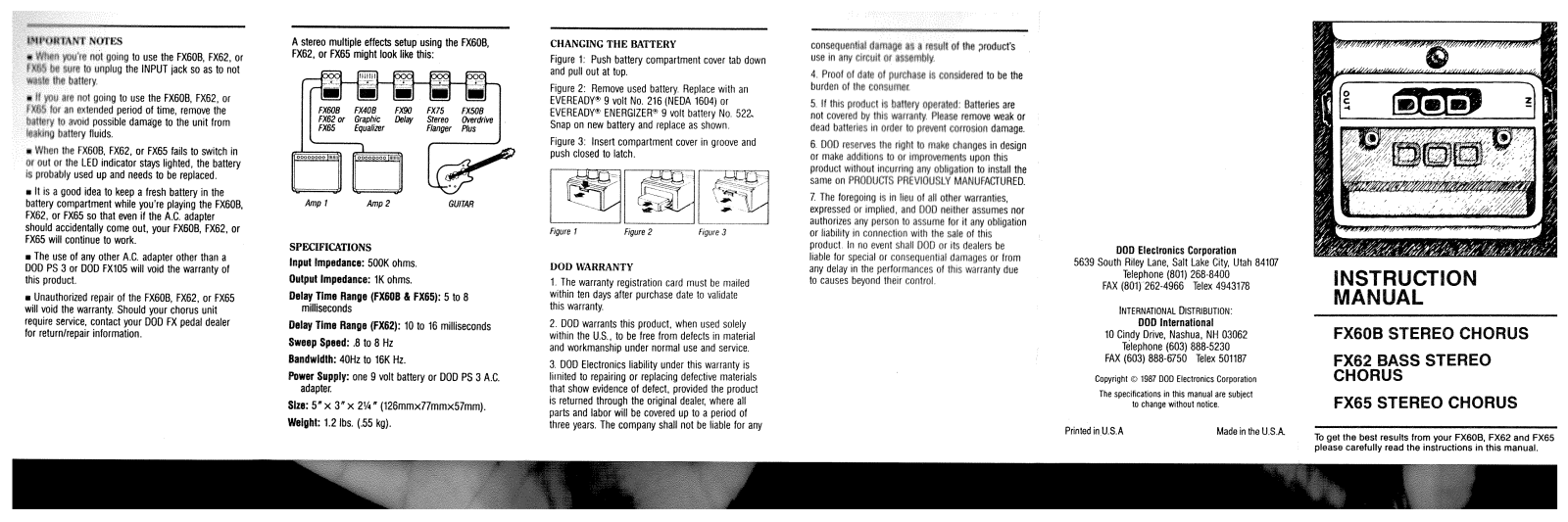 Dod FX65, FX60B User Manual