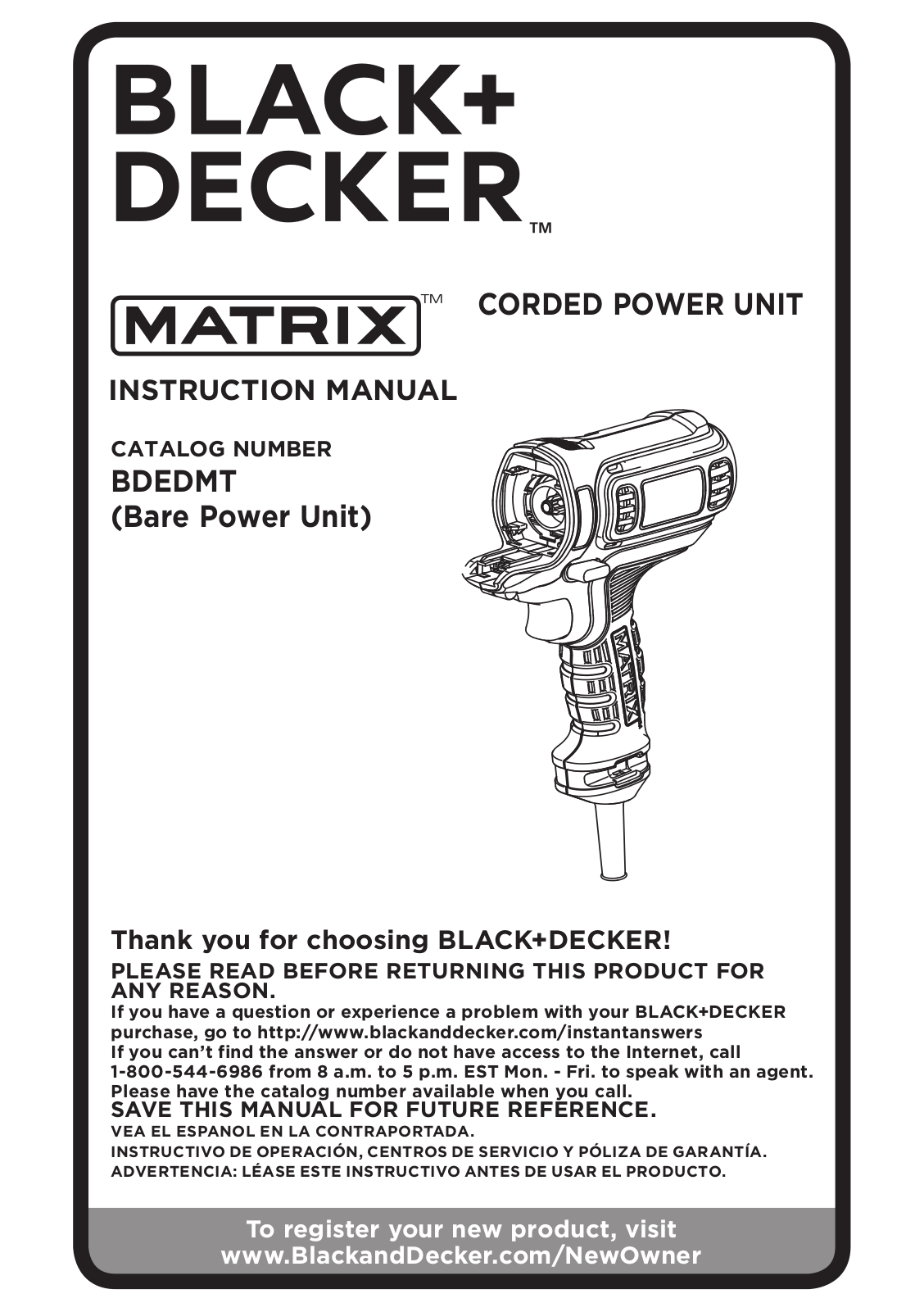 Black & Decker Bdedmt User Manual