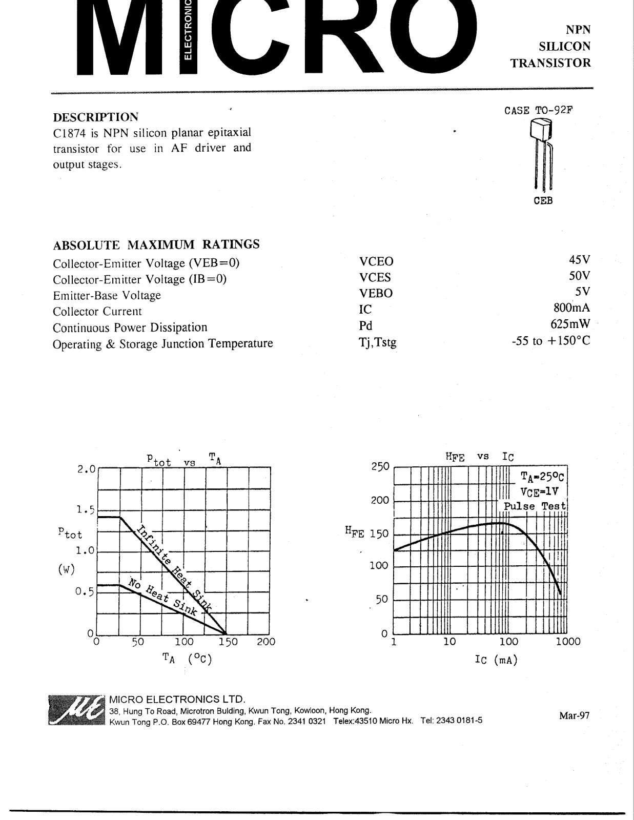 ME C1874 Datasheet