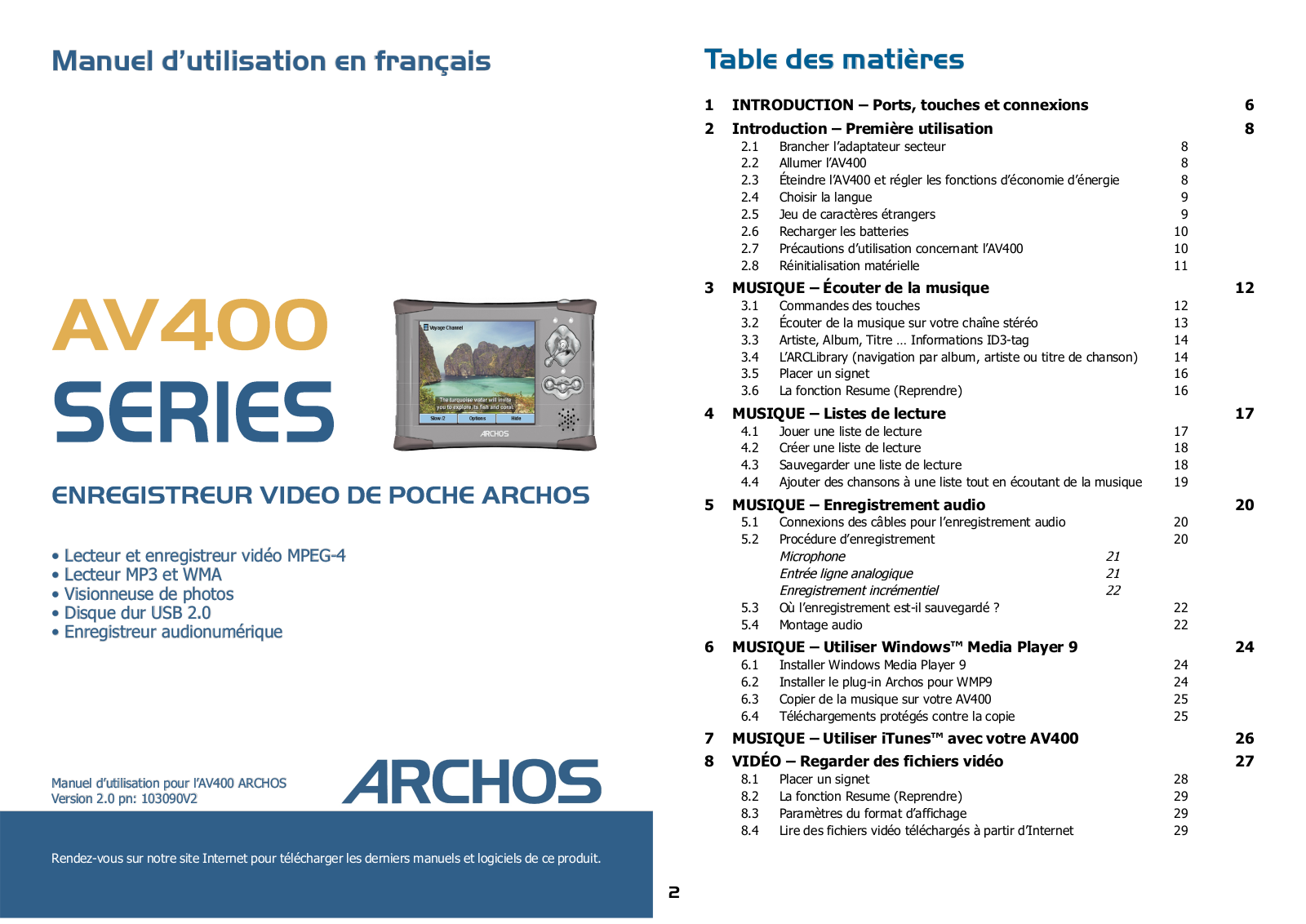 Archos AV400 User Manual