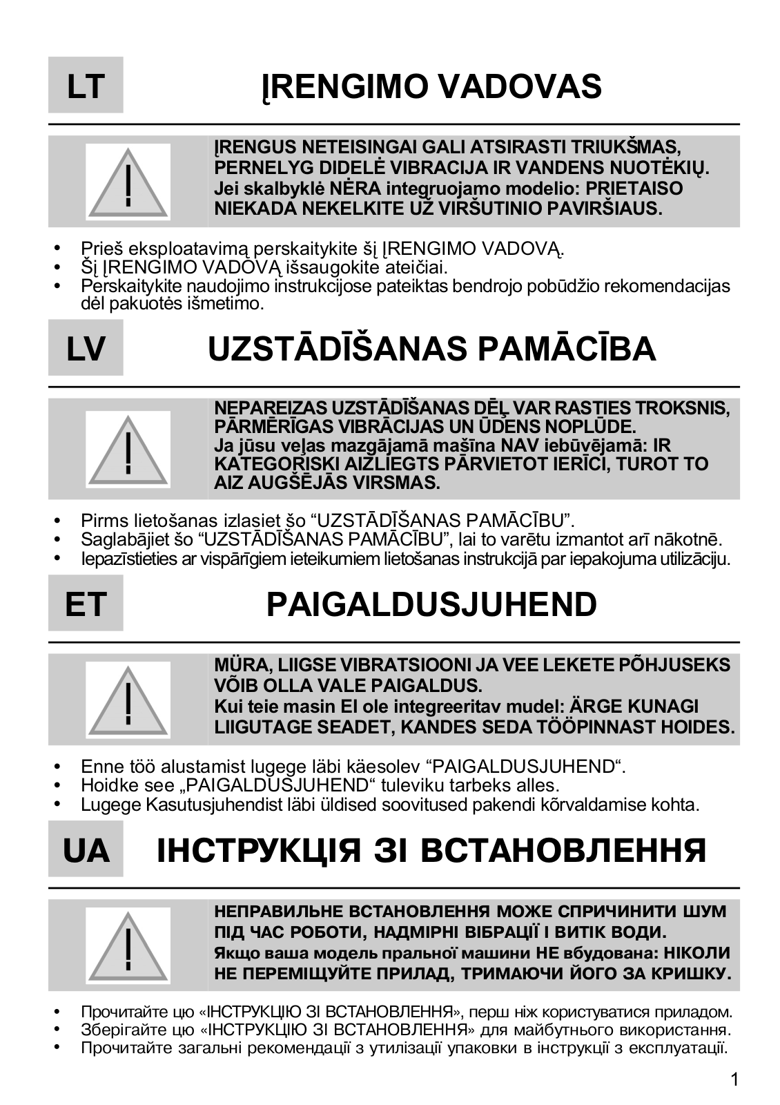 WHIRLPOOL AWOE 10914 Installation Instructions