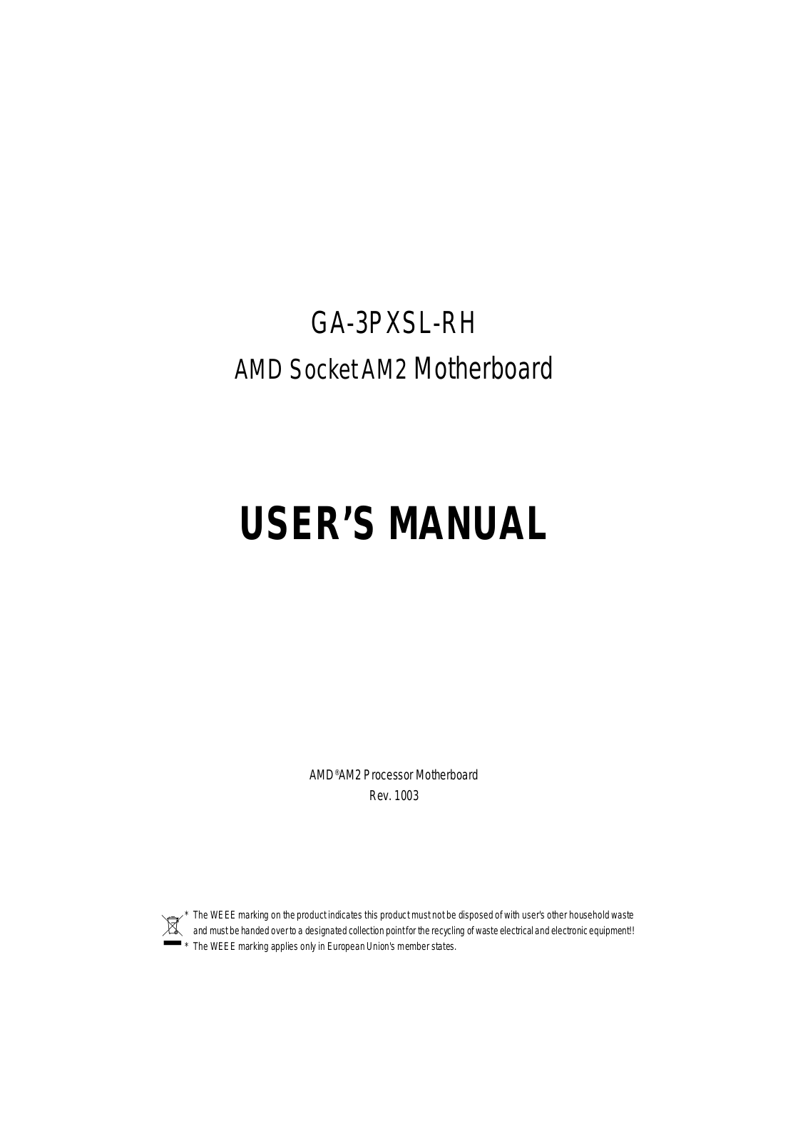 Gigabyte GA-3PXSL-RH User Manual