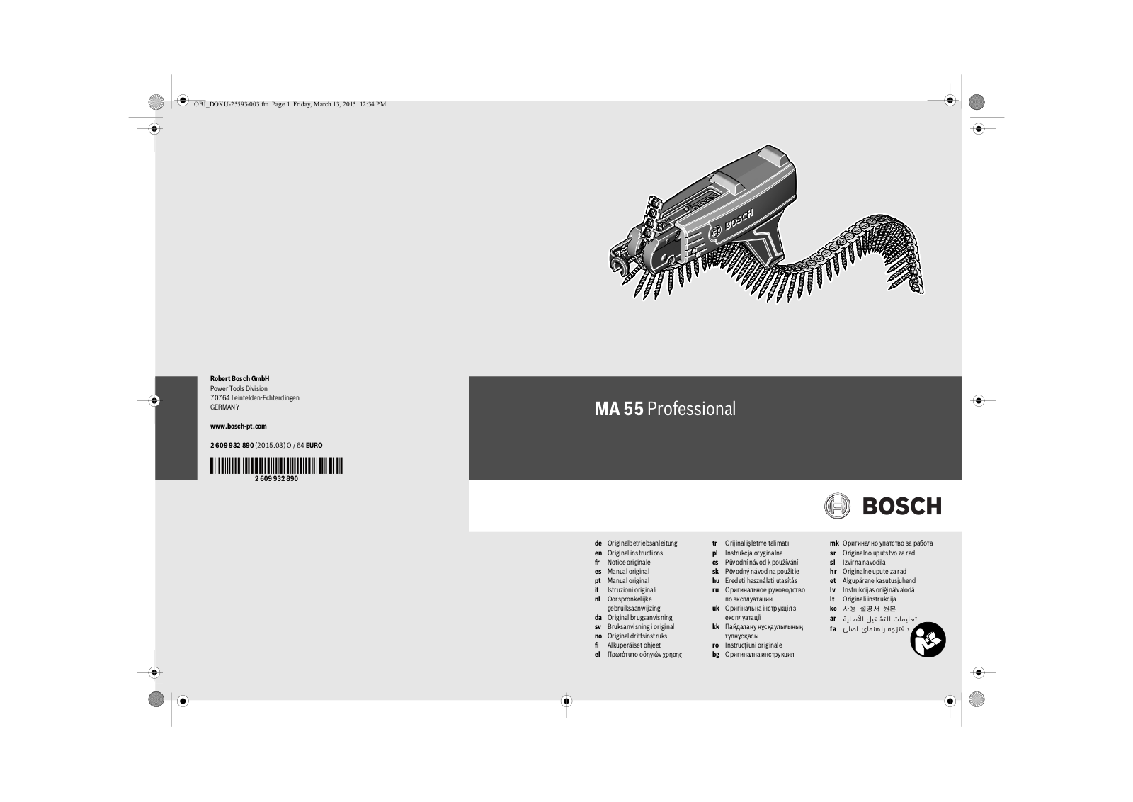 Bosch MA 55 User Manual