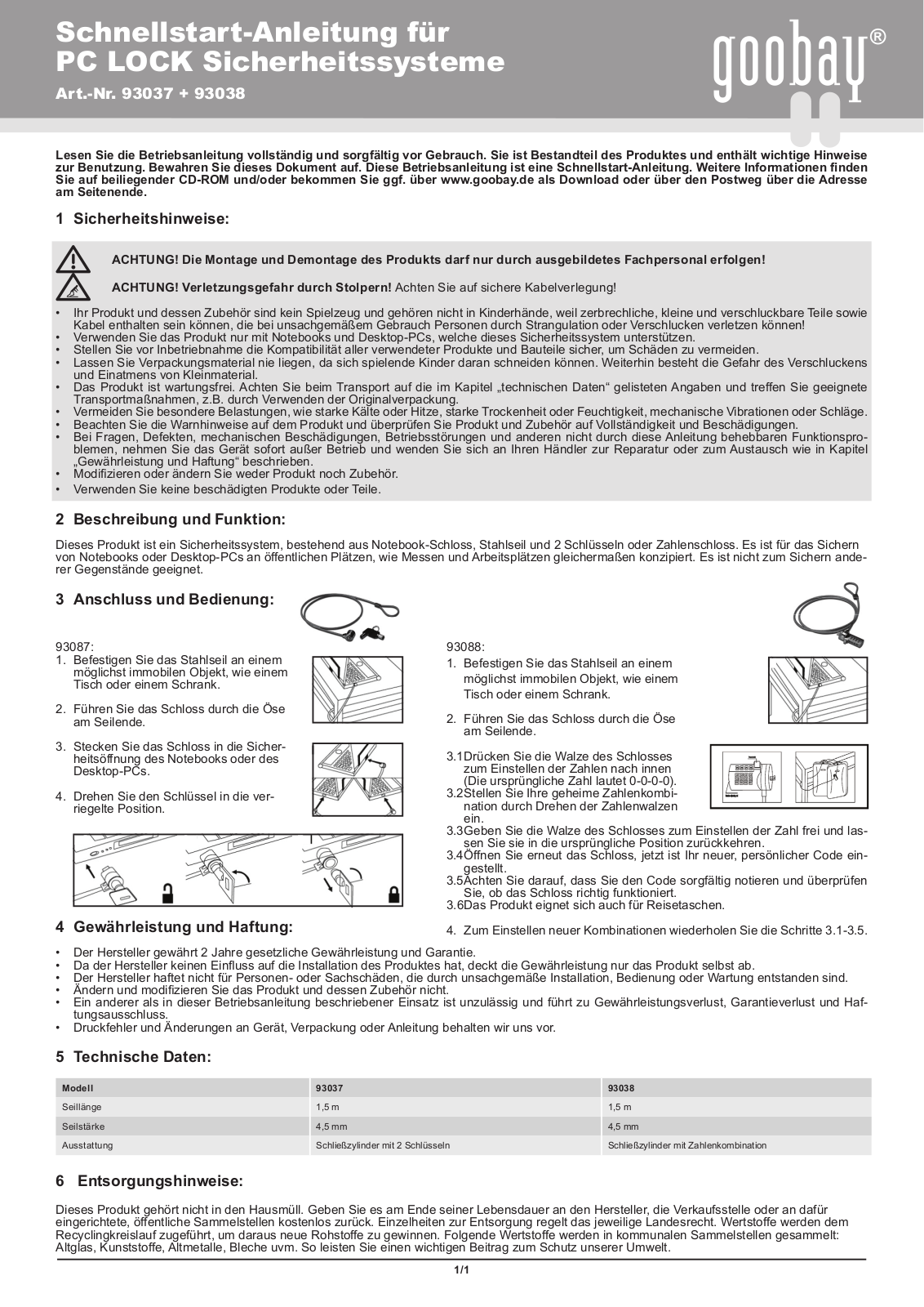 Goobay IQ-LOK-09-K User guide - ManualMachine.com