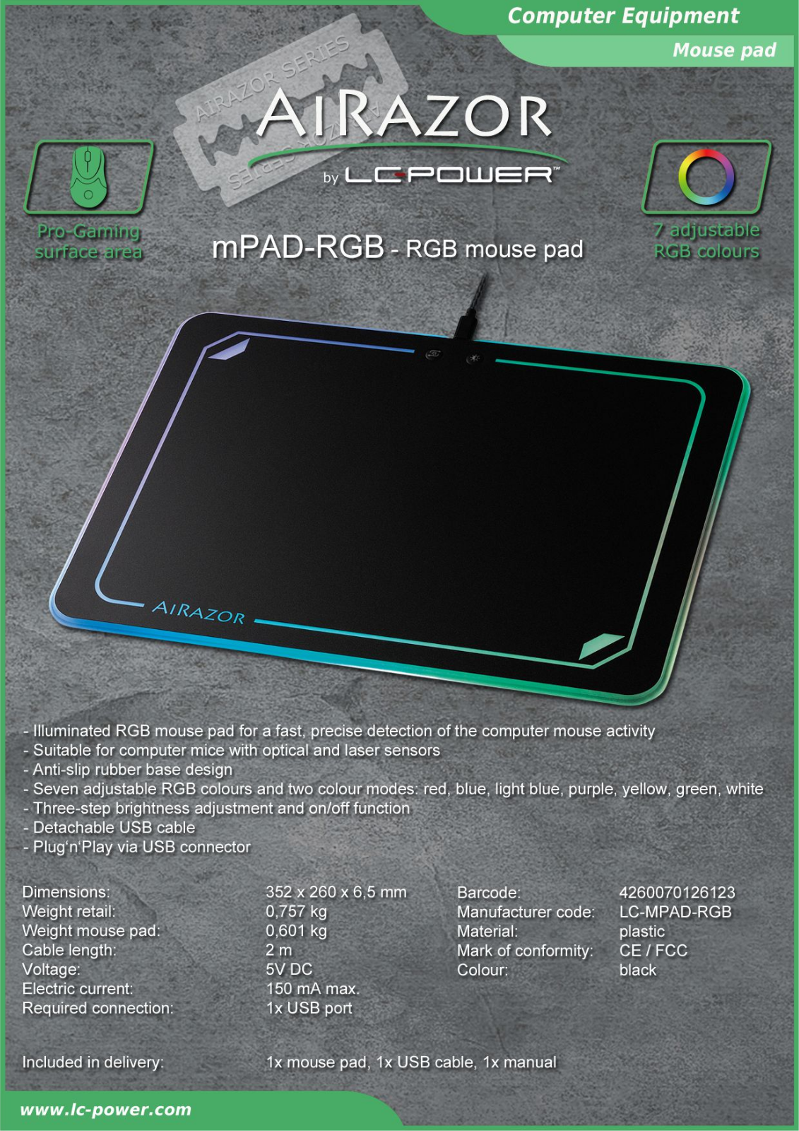 LC-Power LC-MPAD-RGB User Manual