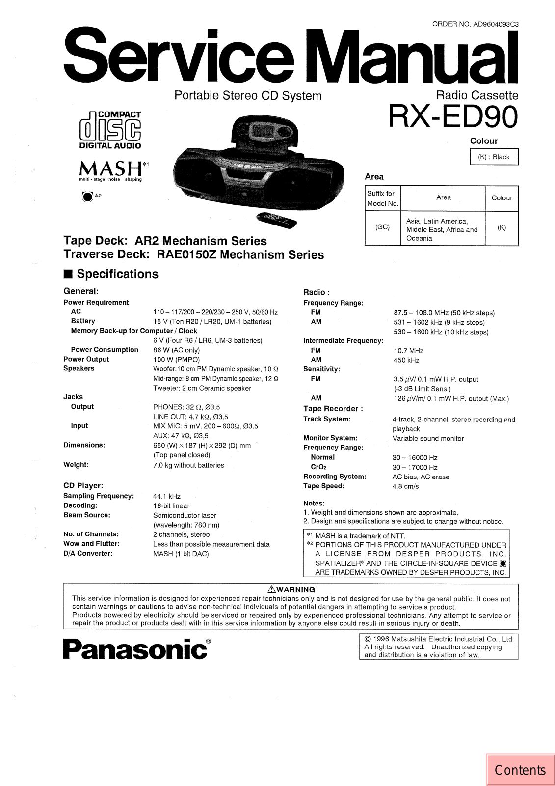 JVC RX ED90 GC Service Manual