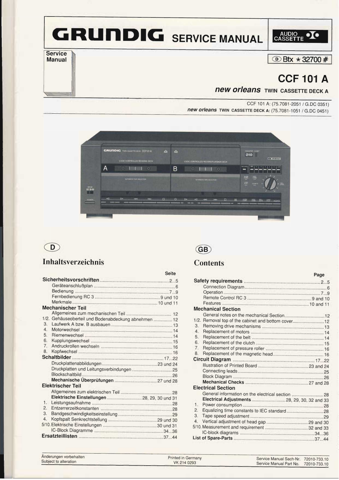 Grundig CCF-101-A Service Manual
