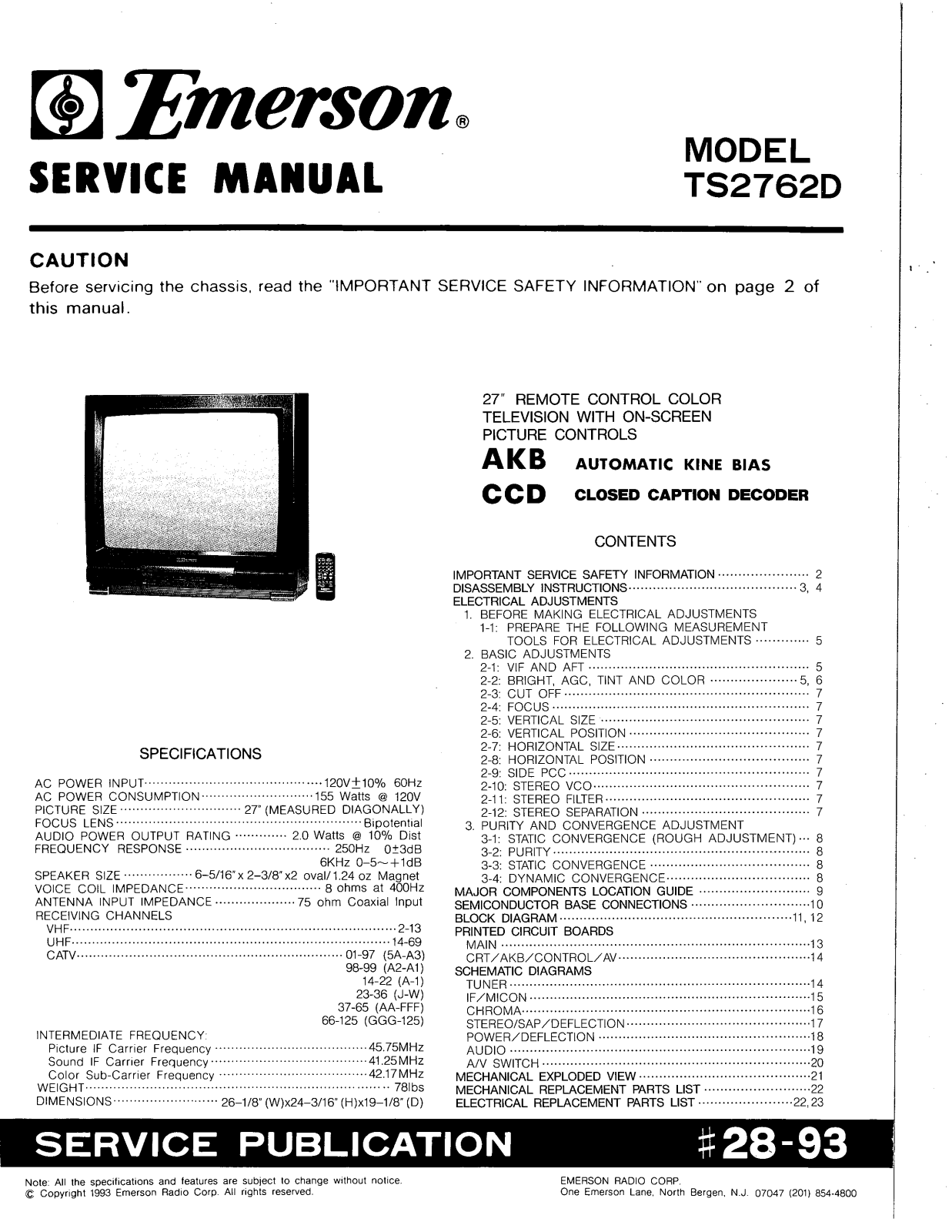 EMERSON TS2762D User Manual