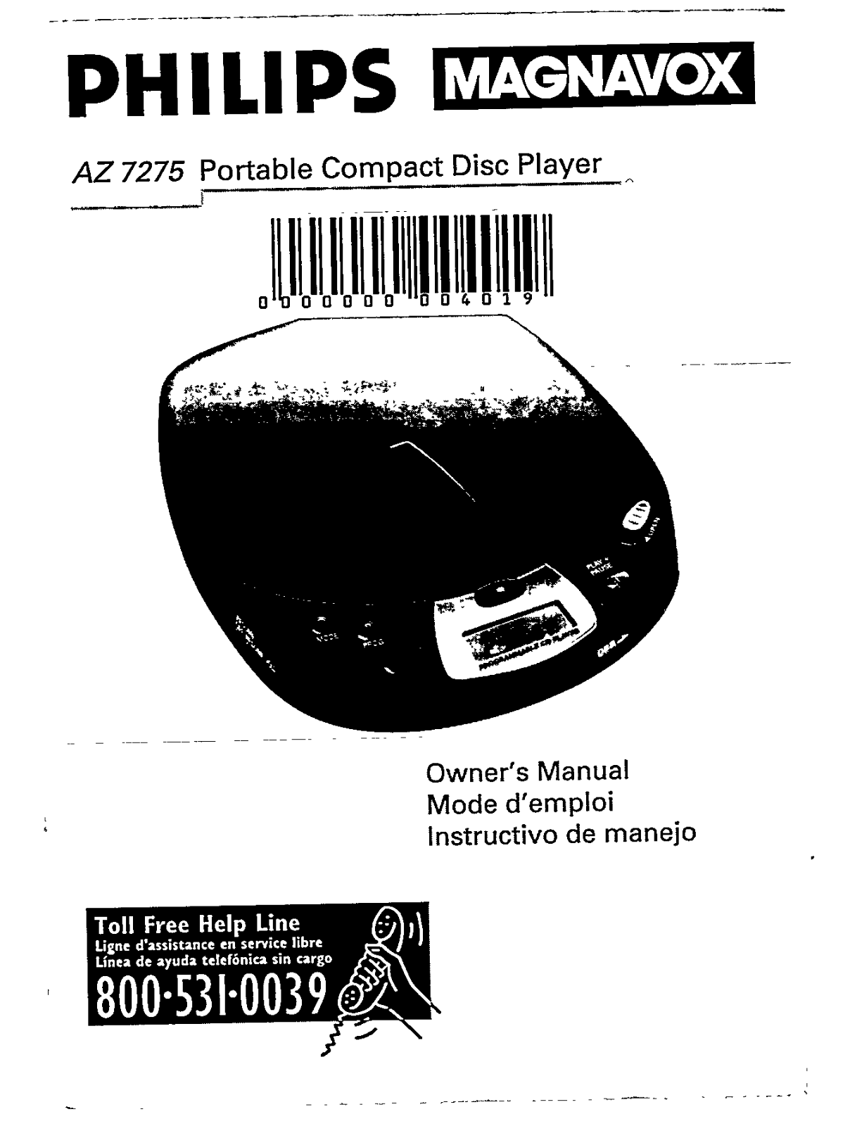 PHILIPS AZ7275 User Manual