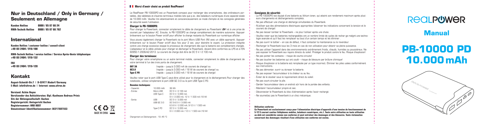 RealPower PS-10000 PD User guide